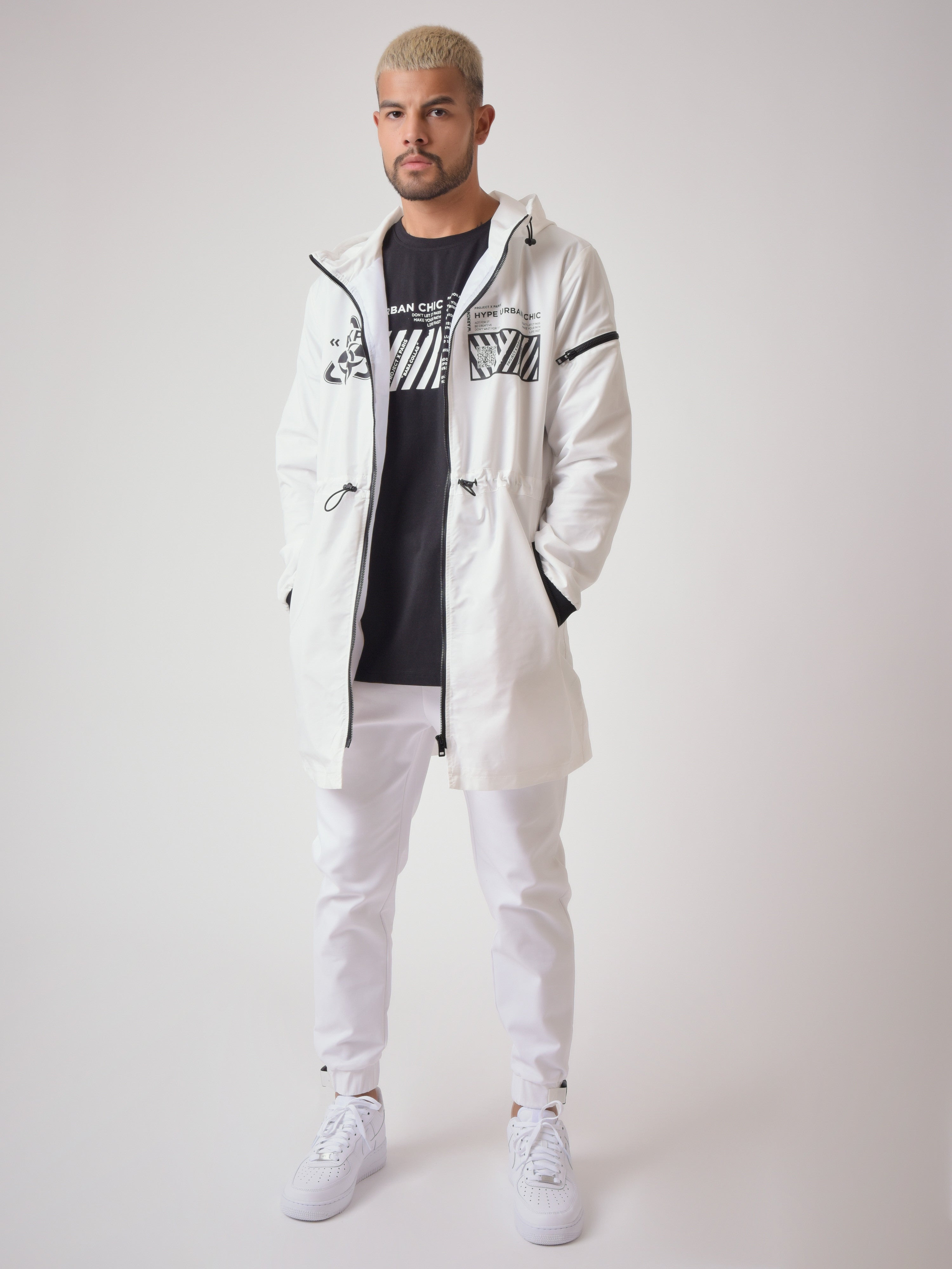 Coupe vent long black & white "Baba Collab"-2