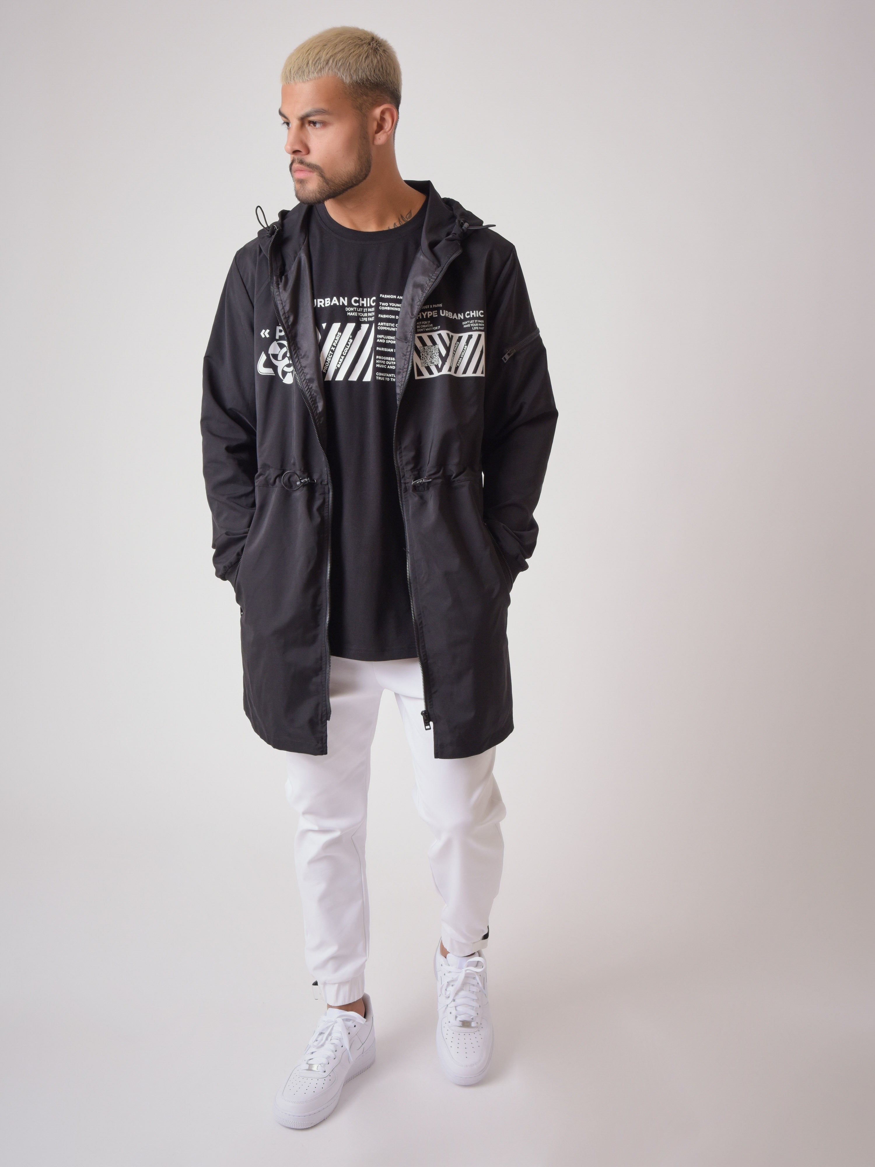 Coupe vent long black & white "Baba Collab"-1