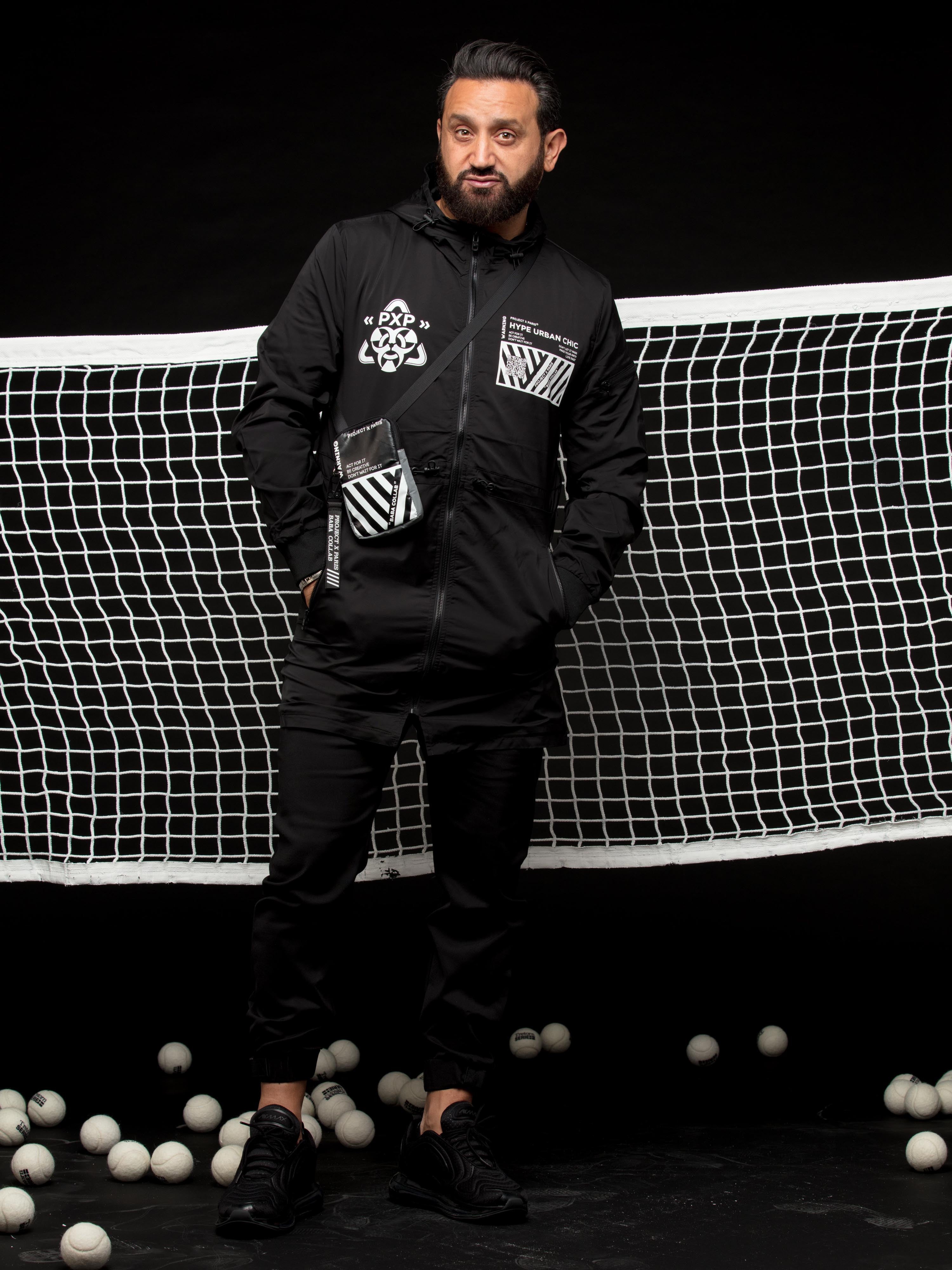 Coupe vent long black & white "Baba Collab"-5