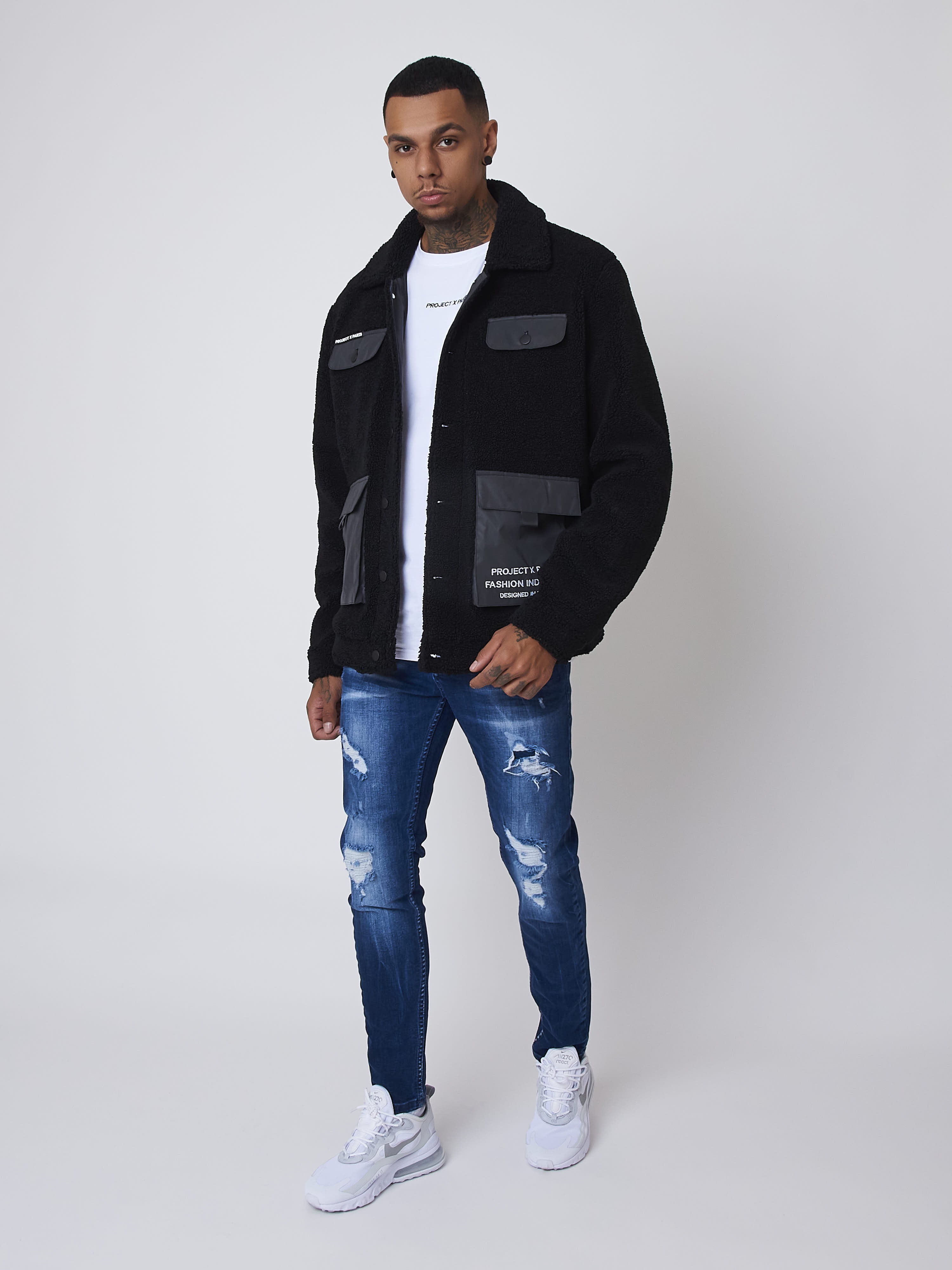 Giacca effetto lana pelle di pecora-3