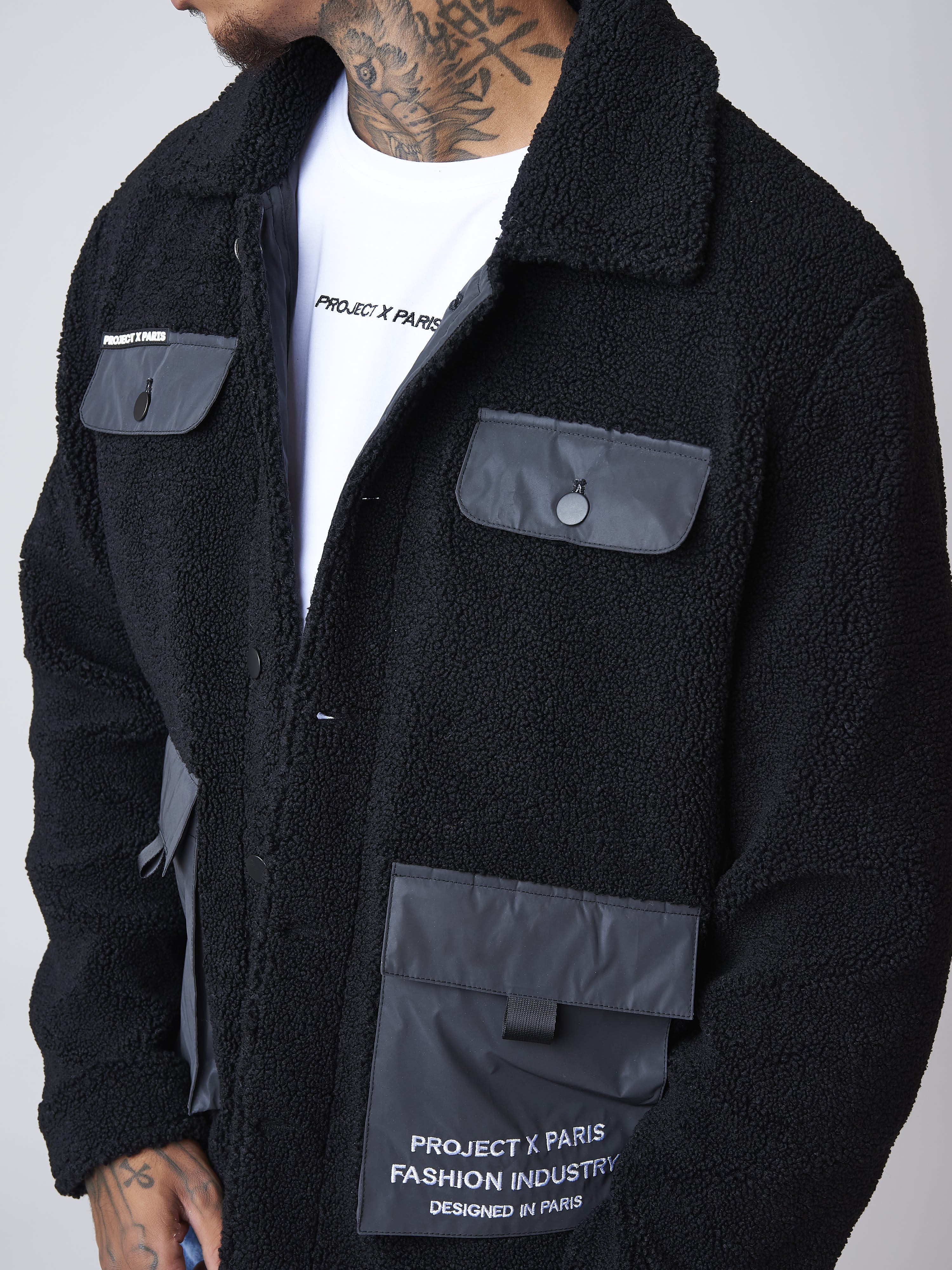 Giacca effetto lana pelle di pecora-6