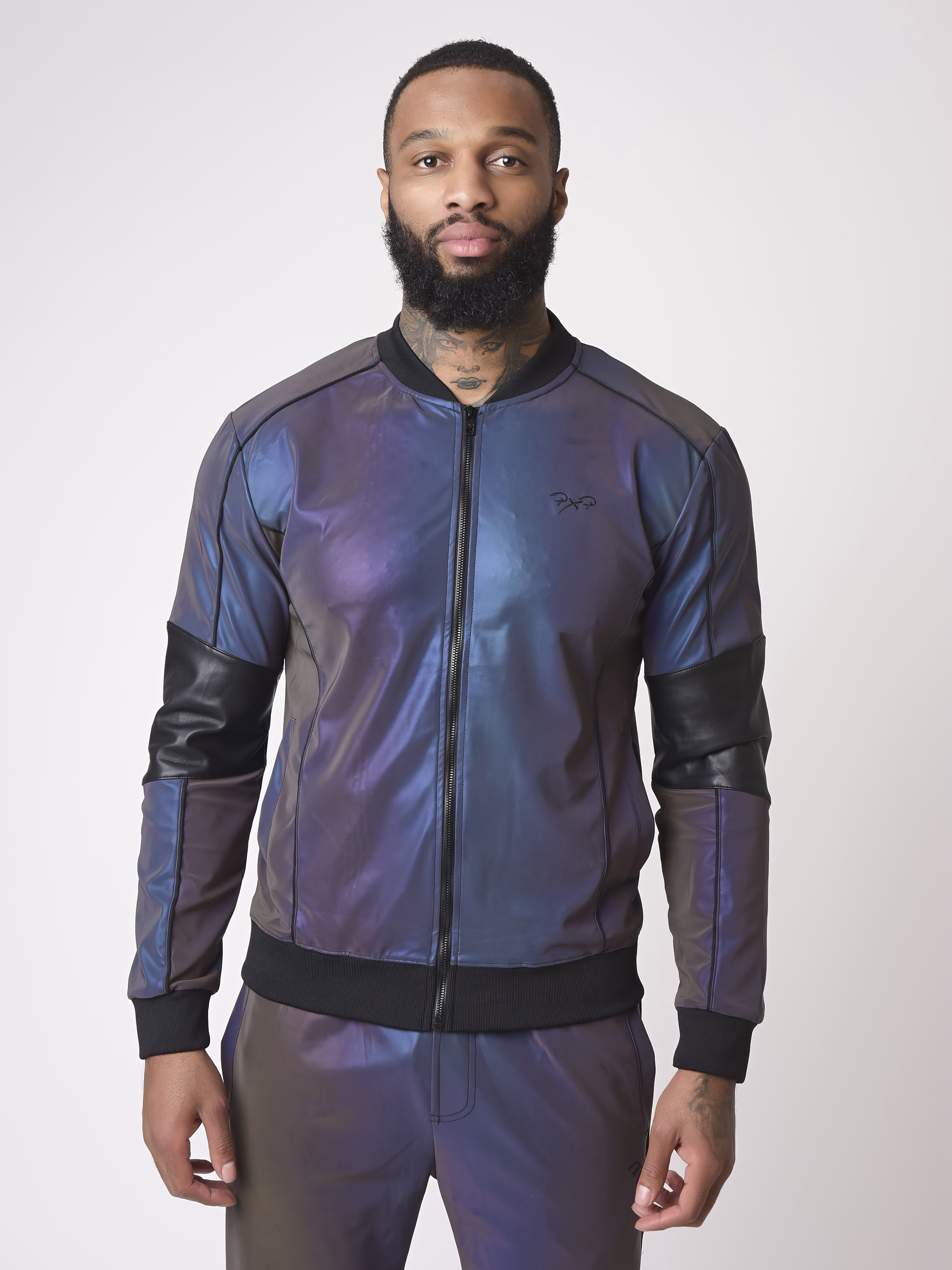 Veste style bomber empiècement reflect-5