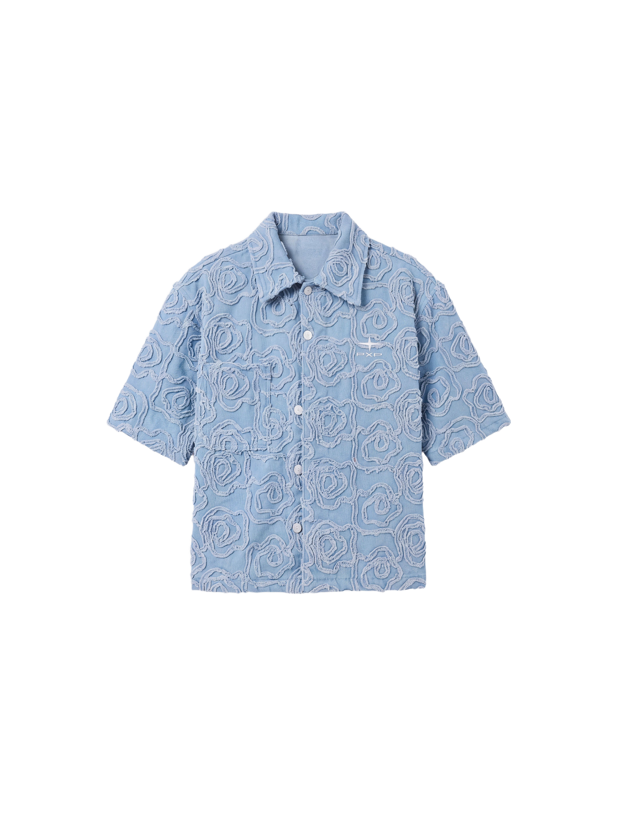 Chemise en denim manches courtes Cloudy Bleu – 6