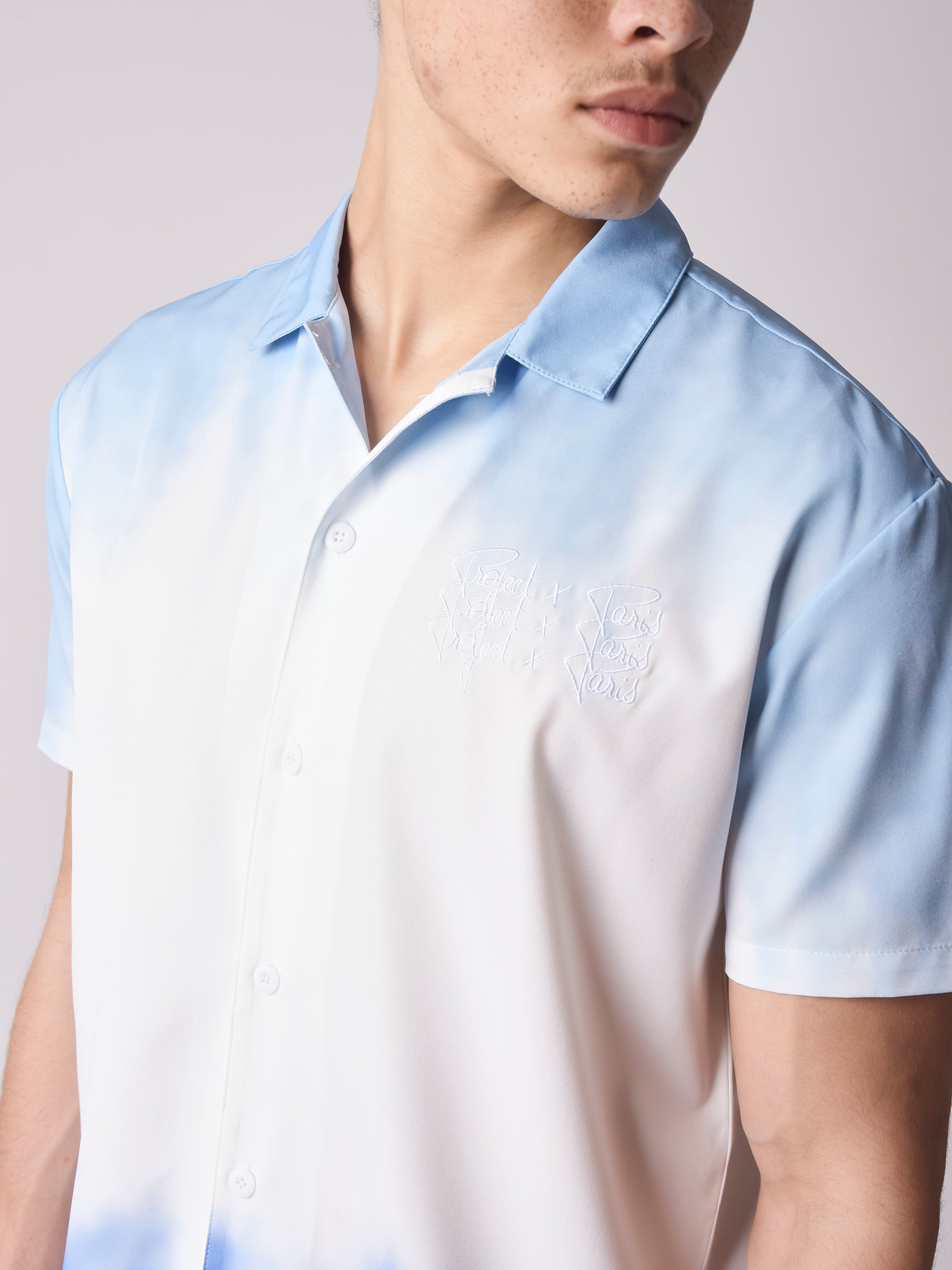 Gradient triple logo shirt-5