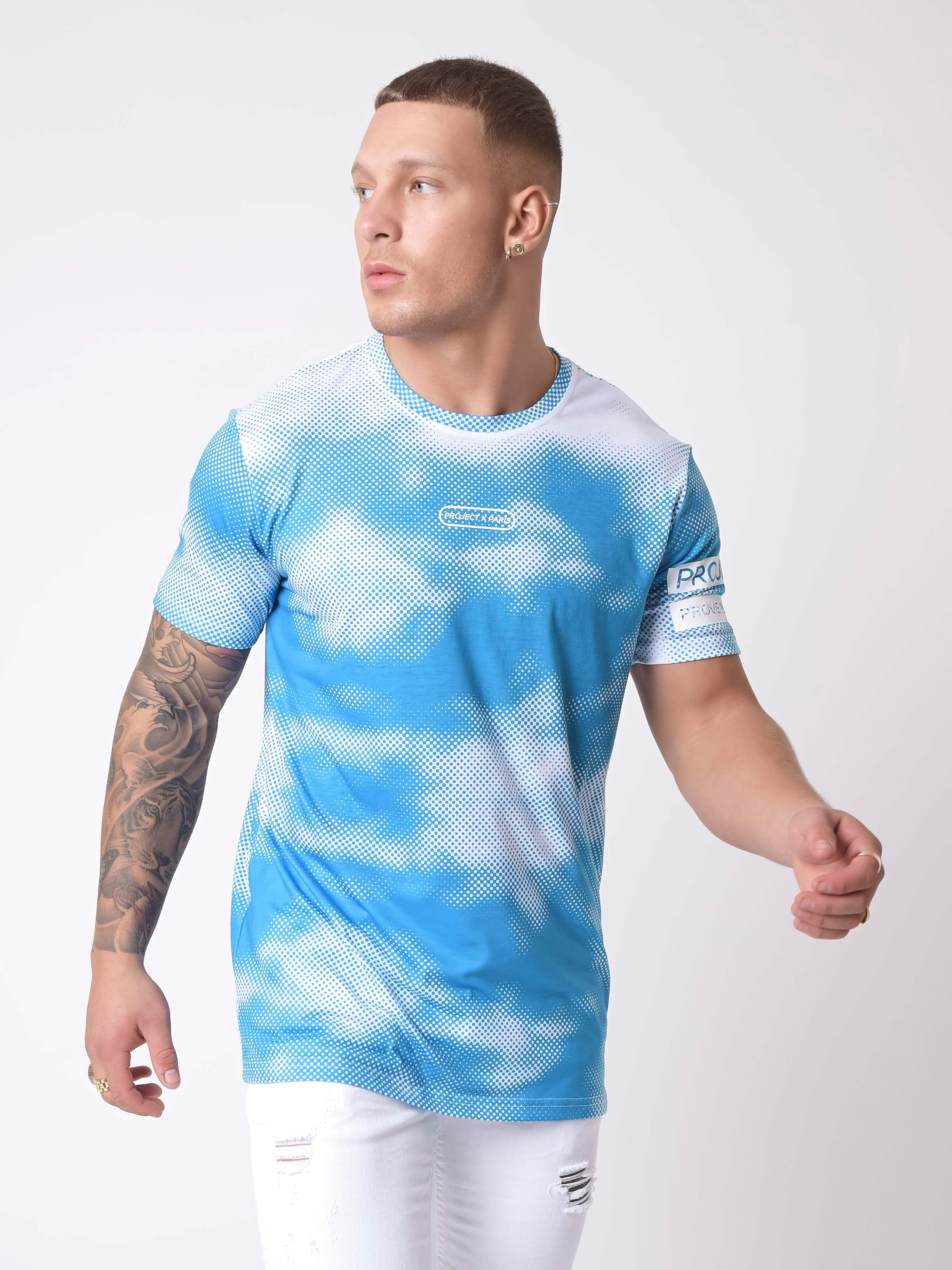 T-Shirt mit abstraktem Wolken-Punkte-Print-3