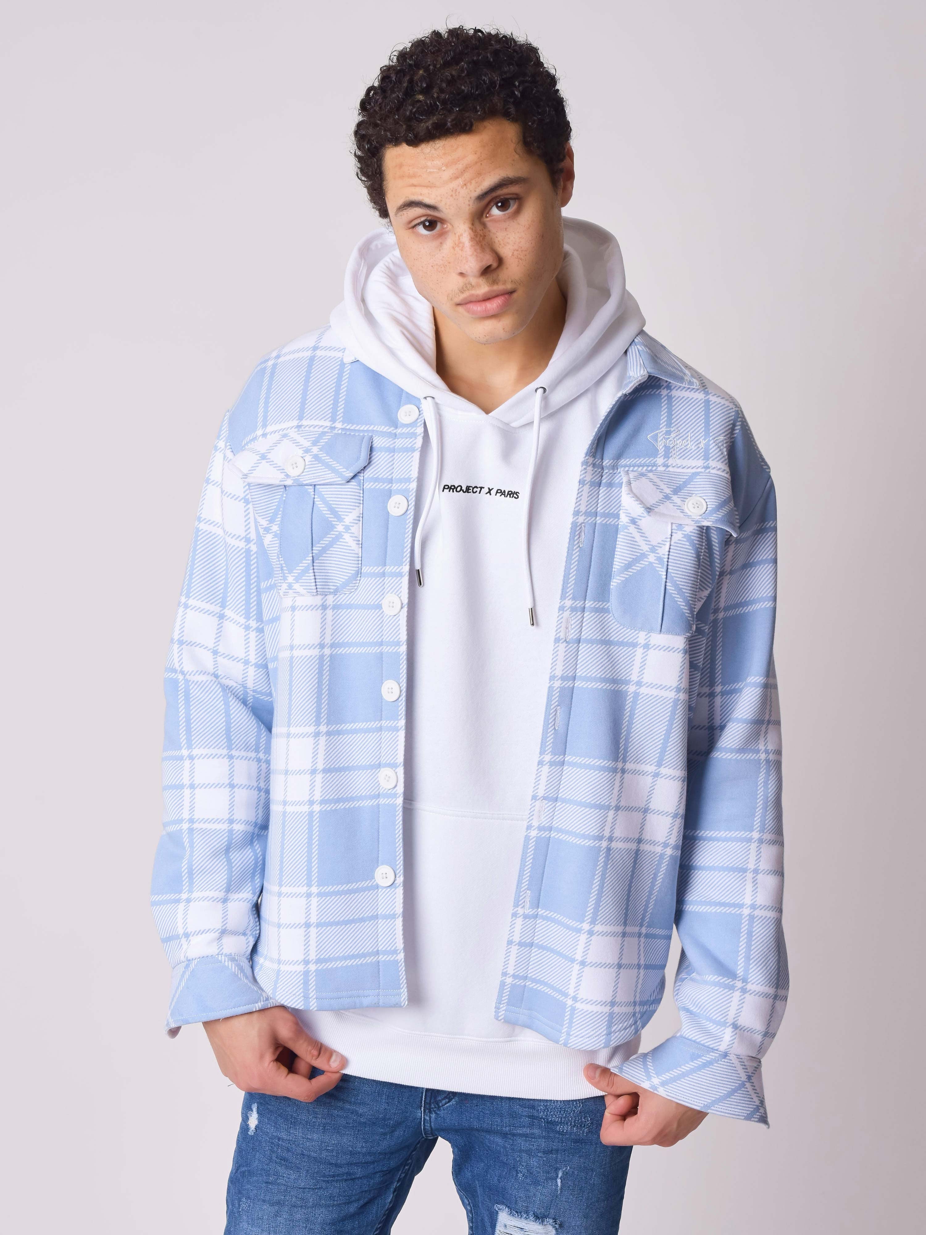 Two-tone checkered overshirt-1