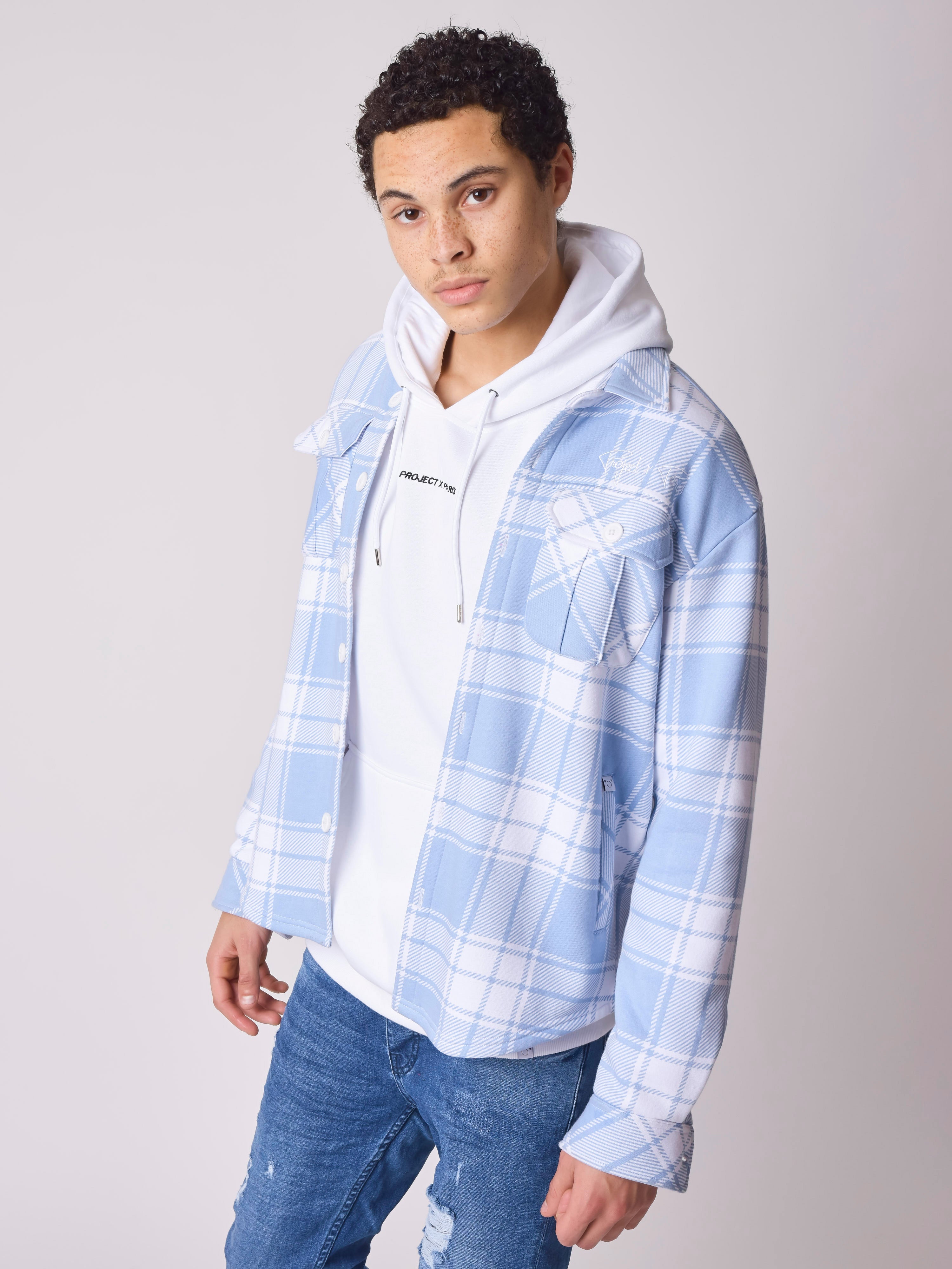 Two-tone checkered overshirt-3