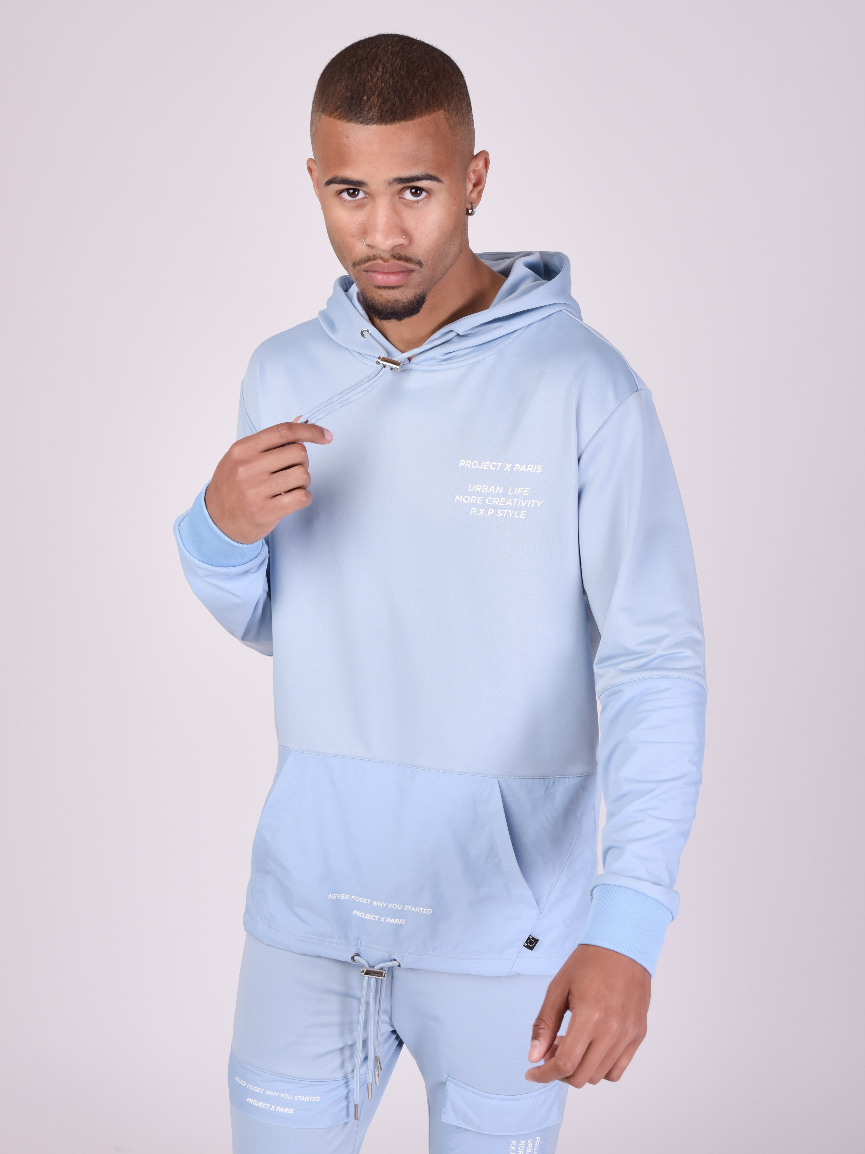 Sweat à Capuche bi-matière-1