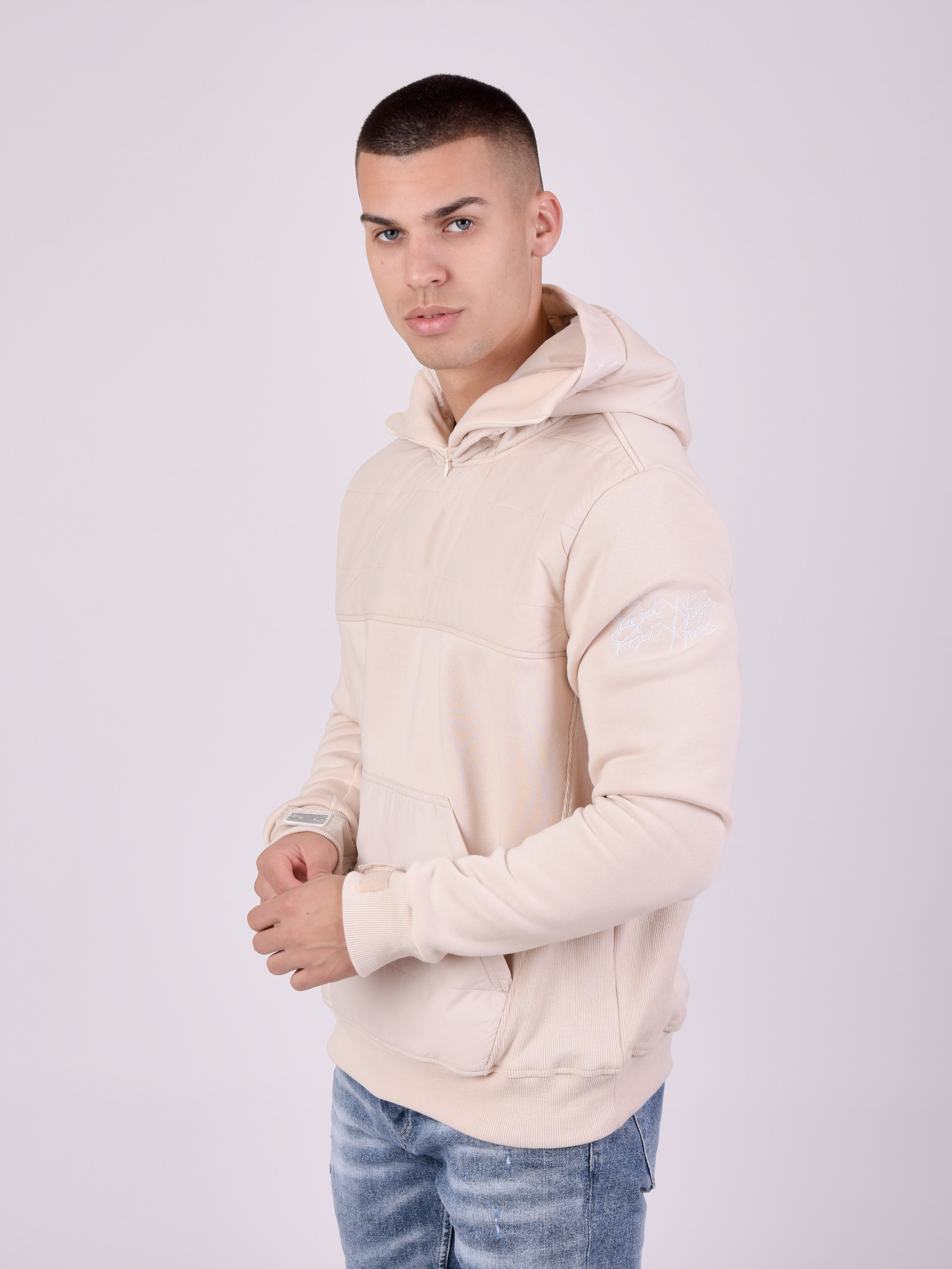 Quilted hoodie with kangaroo pocket-4