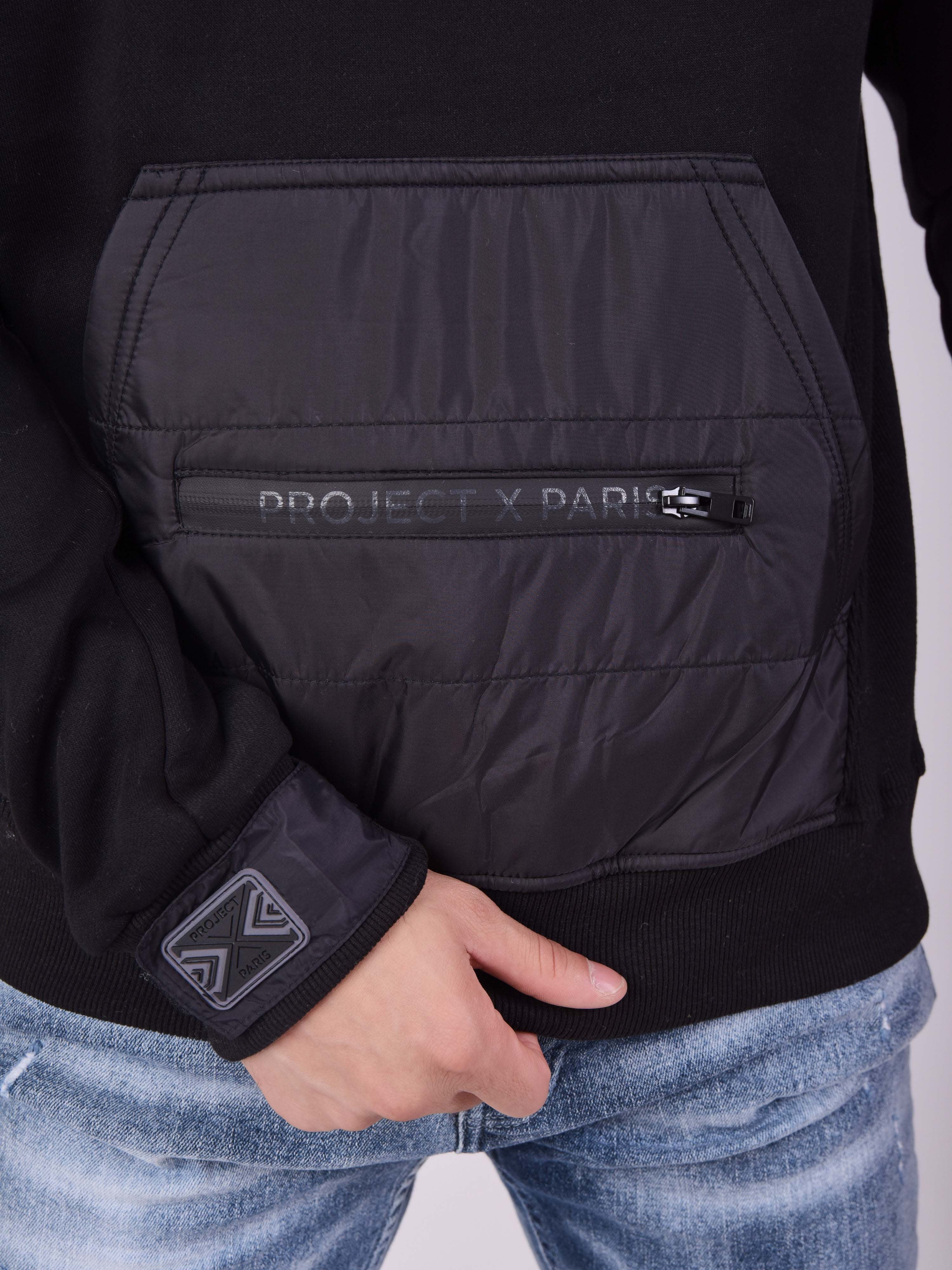 Quilted hoodie with kangaroo pocket-6