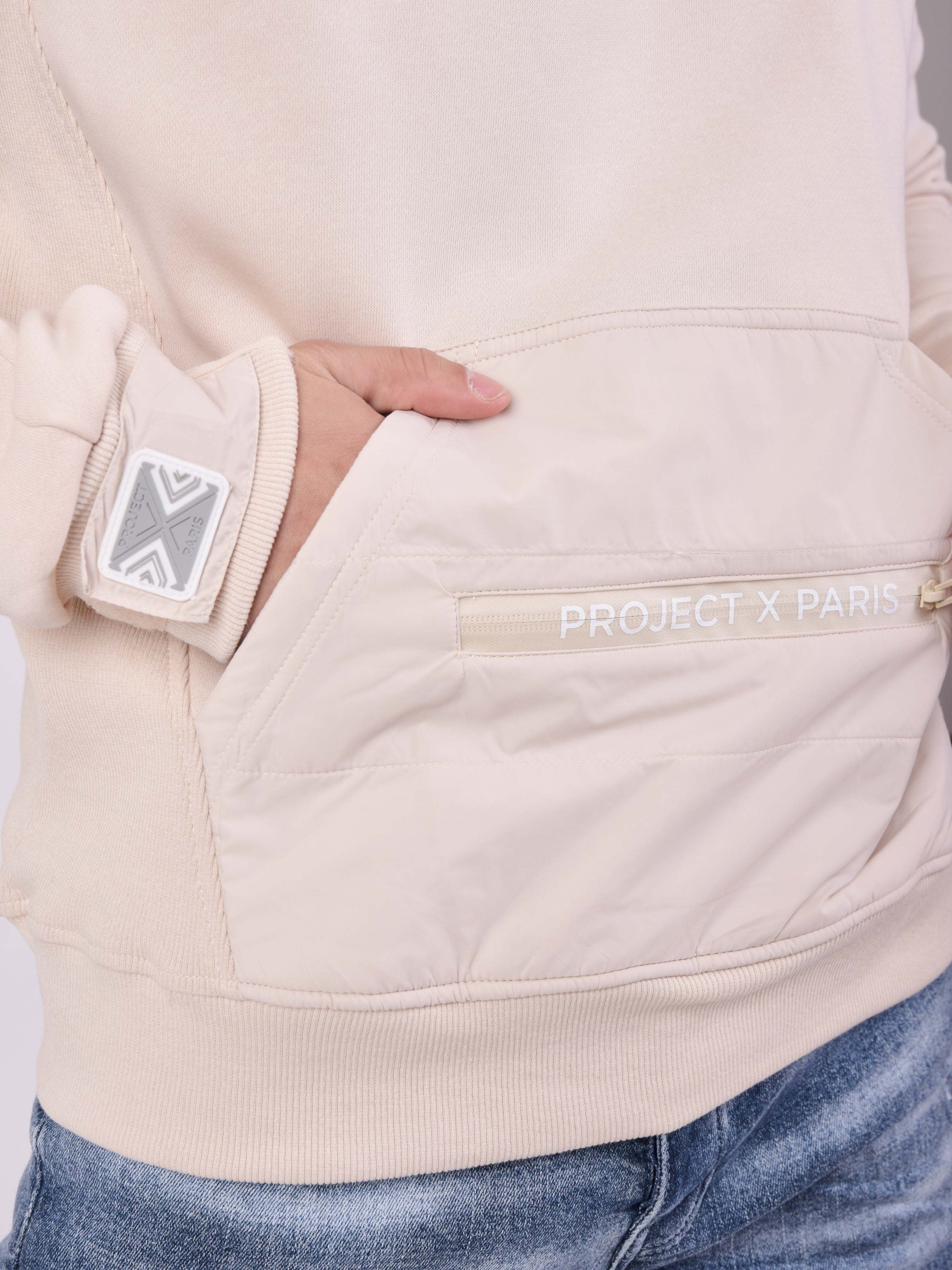 Quilted hoodie with kangaroo pocket-6