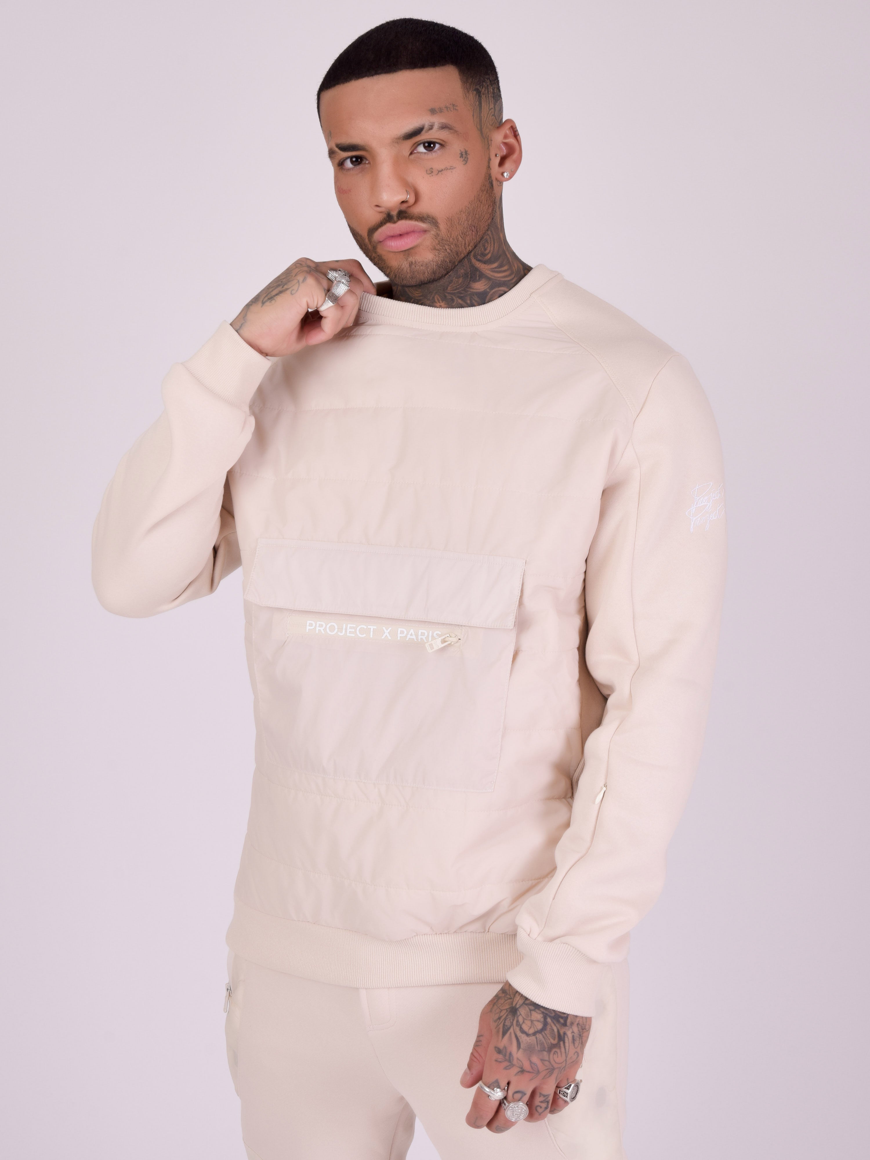 Sweat matelassage avec poche-3