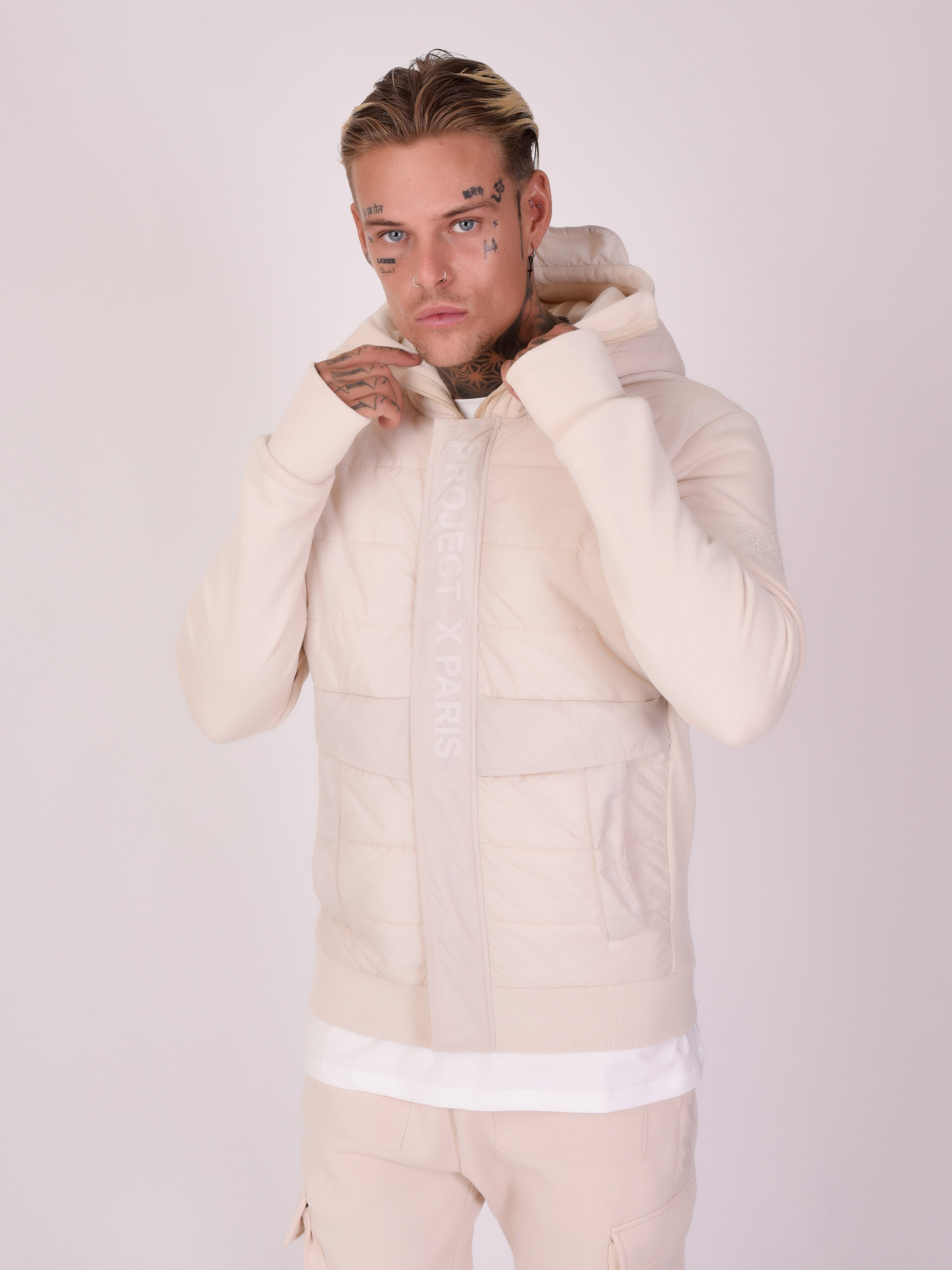 Veste à capuche bi-matière-4