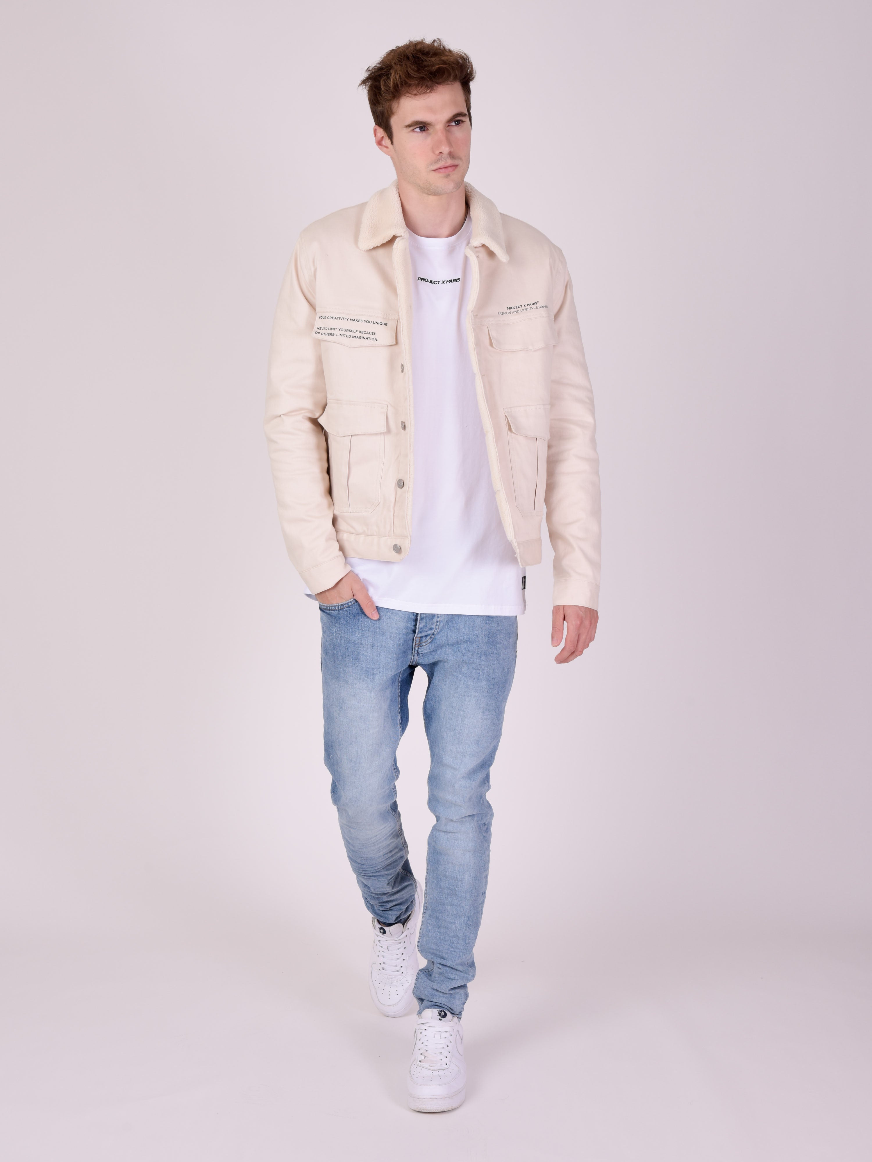 Blouson col et doublure effet laine-2