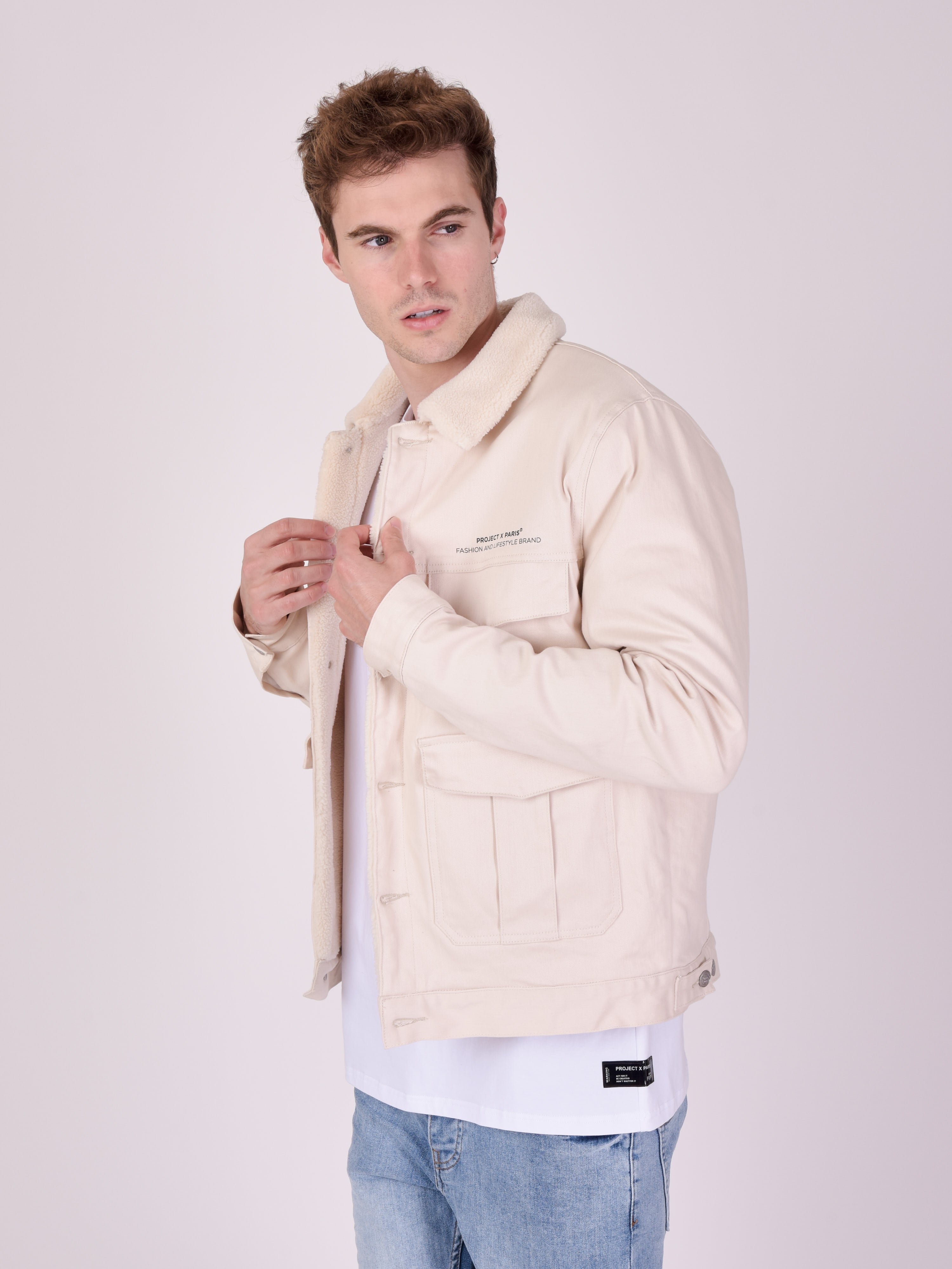Blouson col et doublure effet laine-3