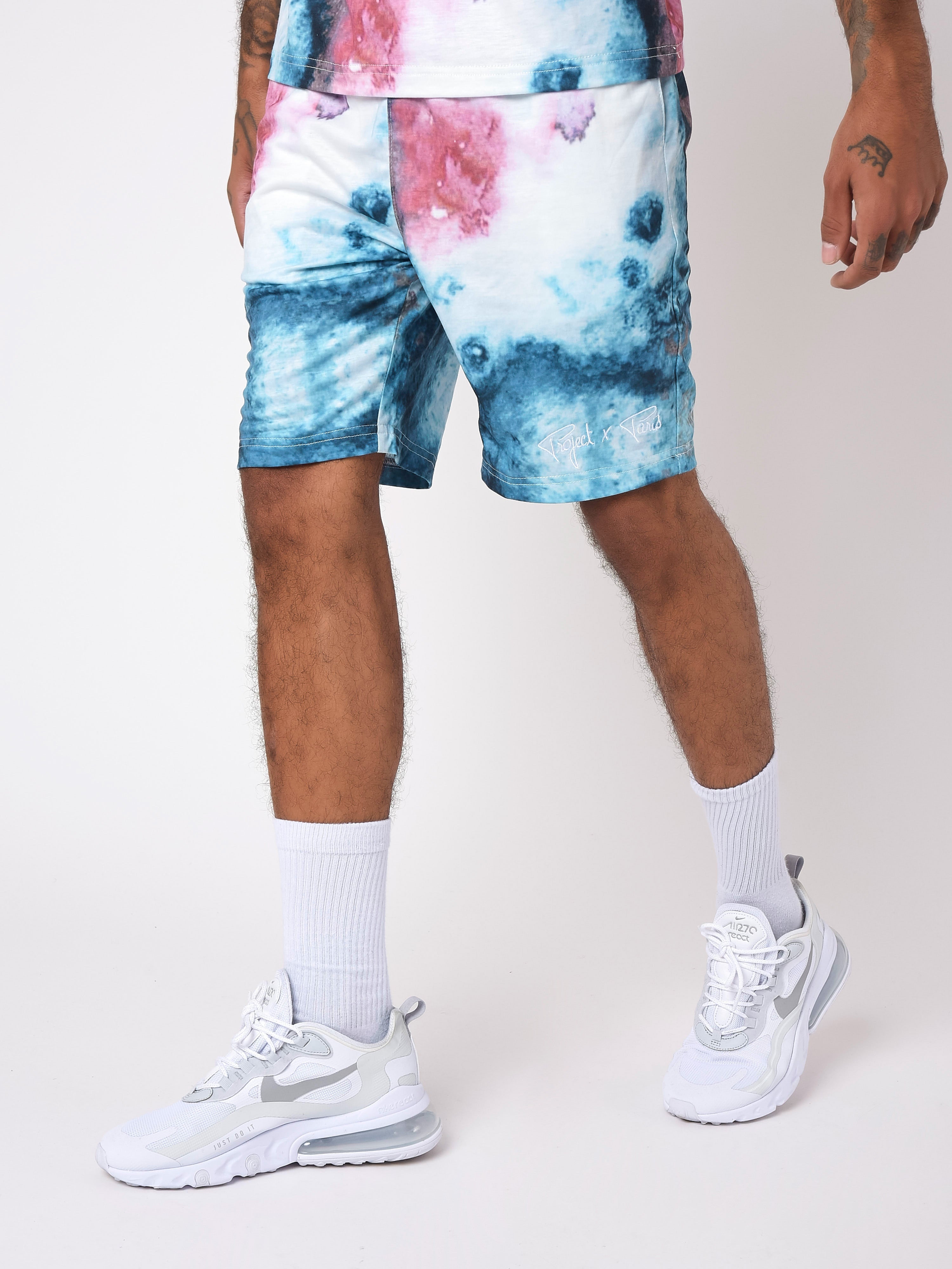Short tie & dye com bordado do logo basic-1