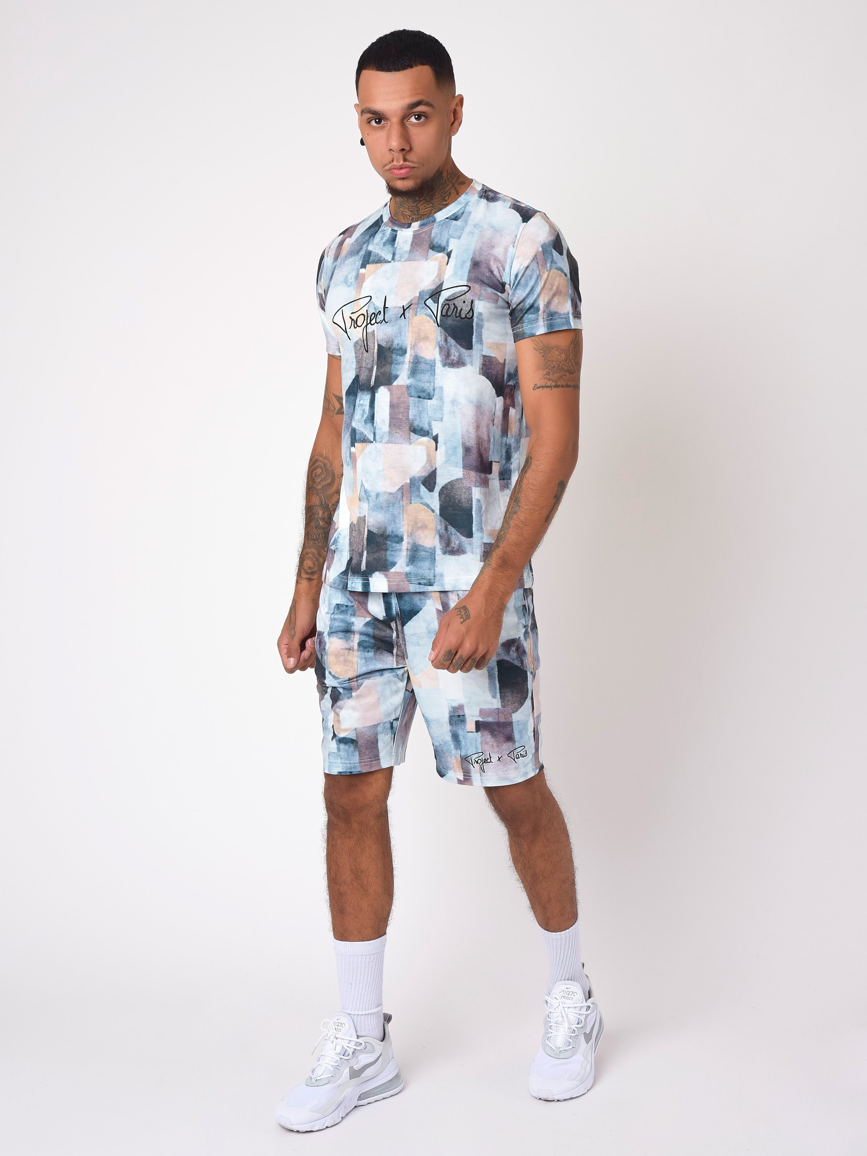 Shorts mit abstraktem Logo-Muster-2