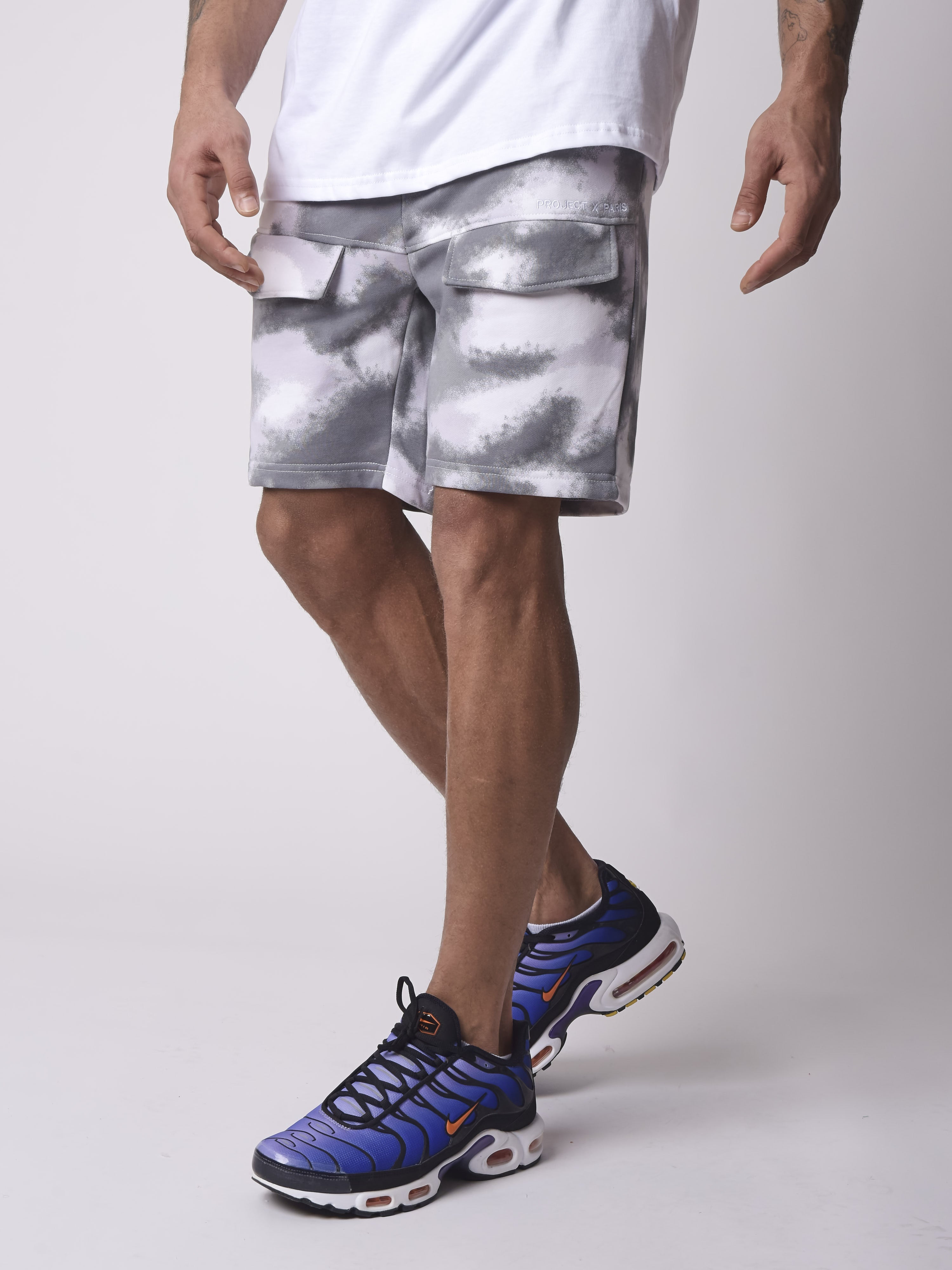 Abstract camouflage pattern shorts-3