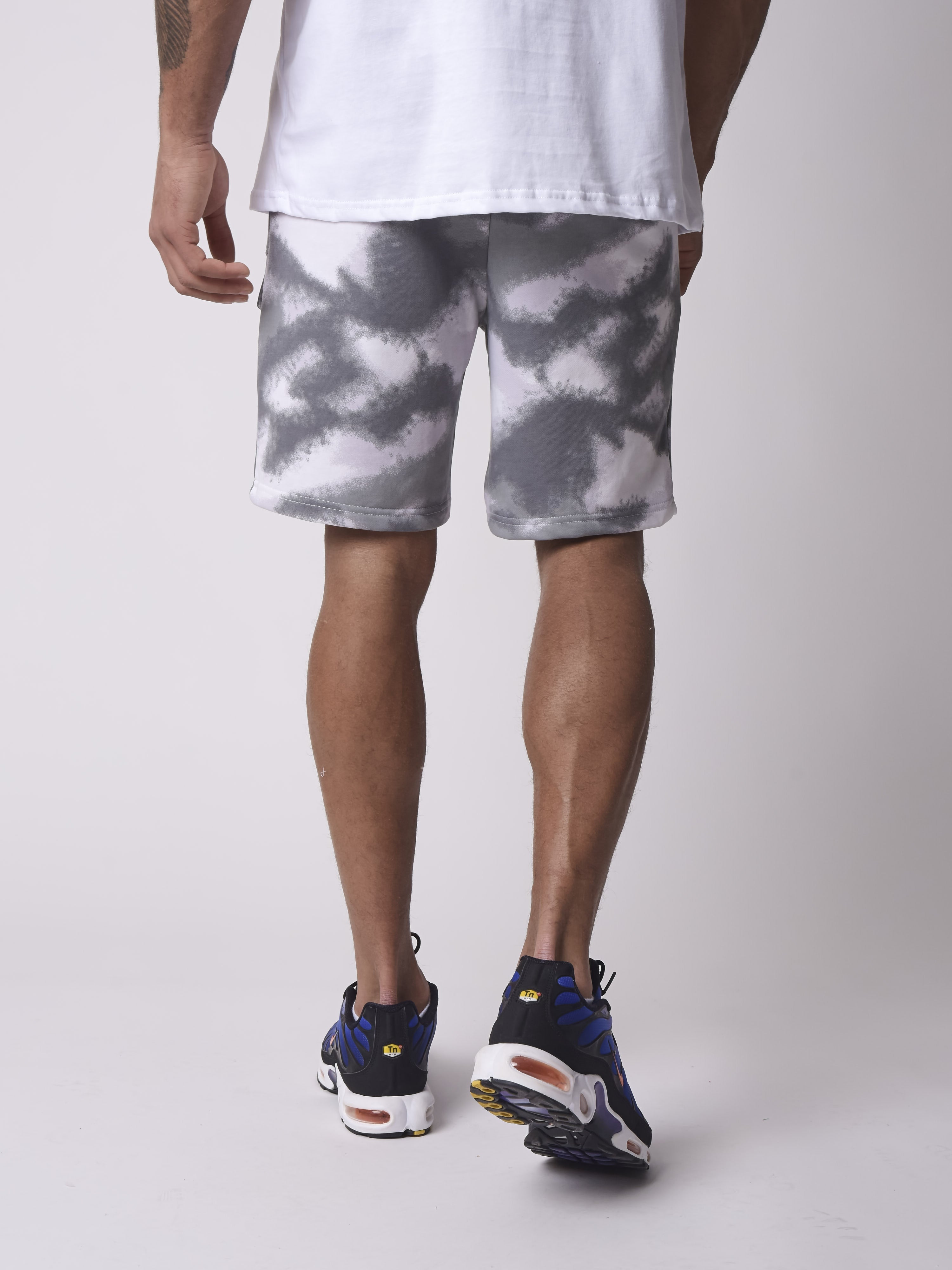 Abstract camouflage pattern shorts-4