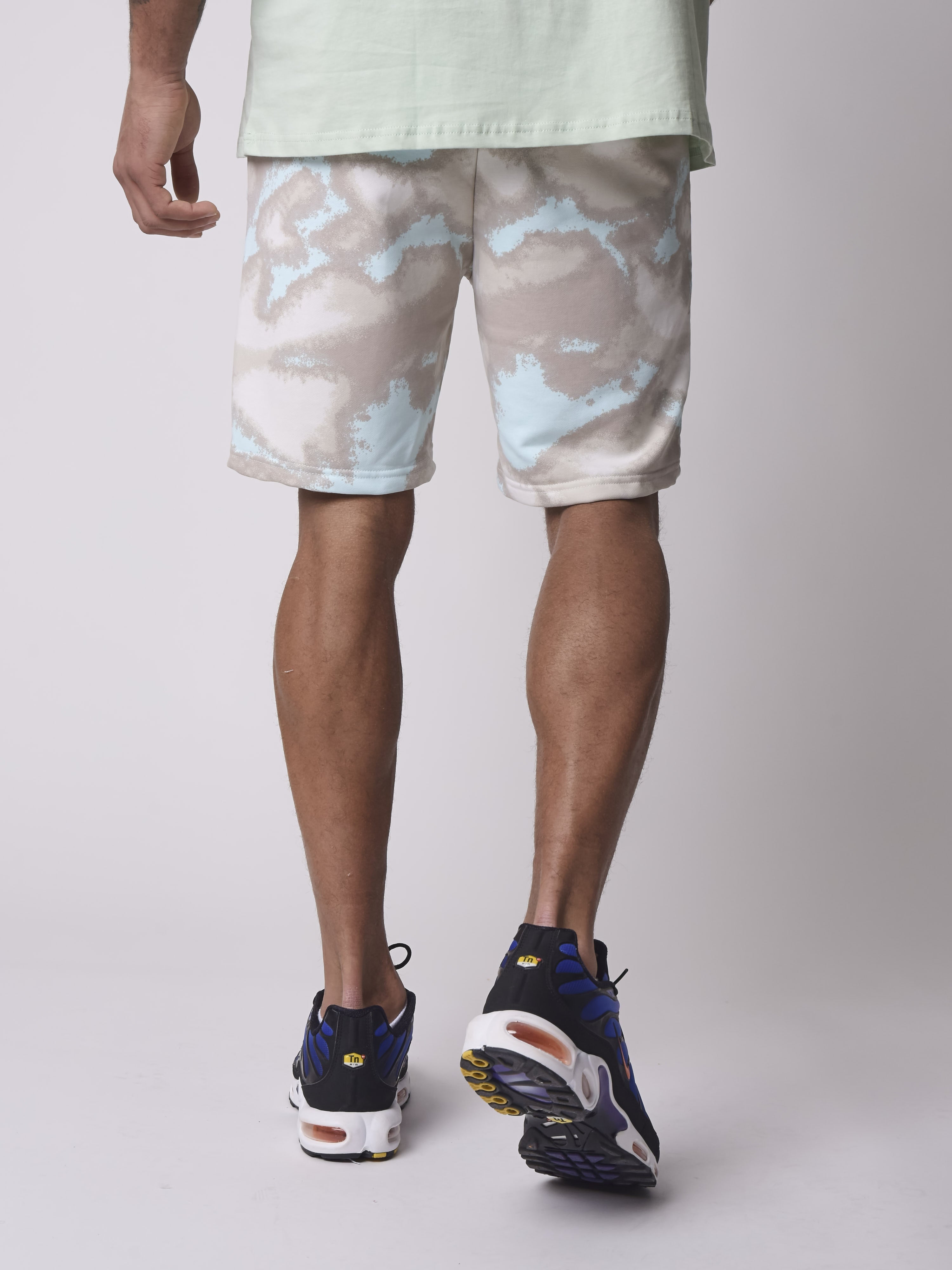 Abstract camouflage pattern shorts-4