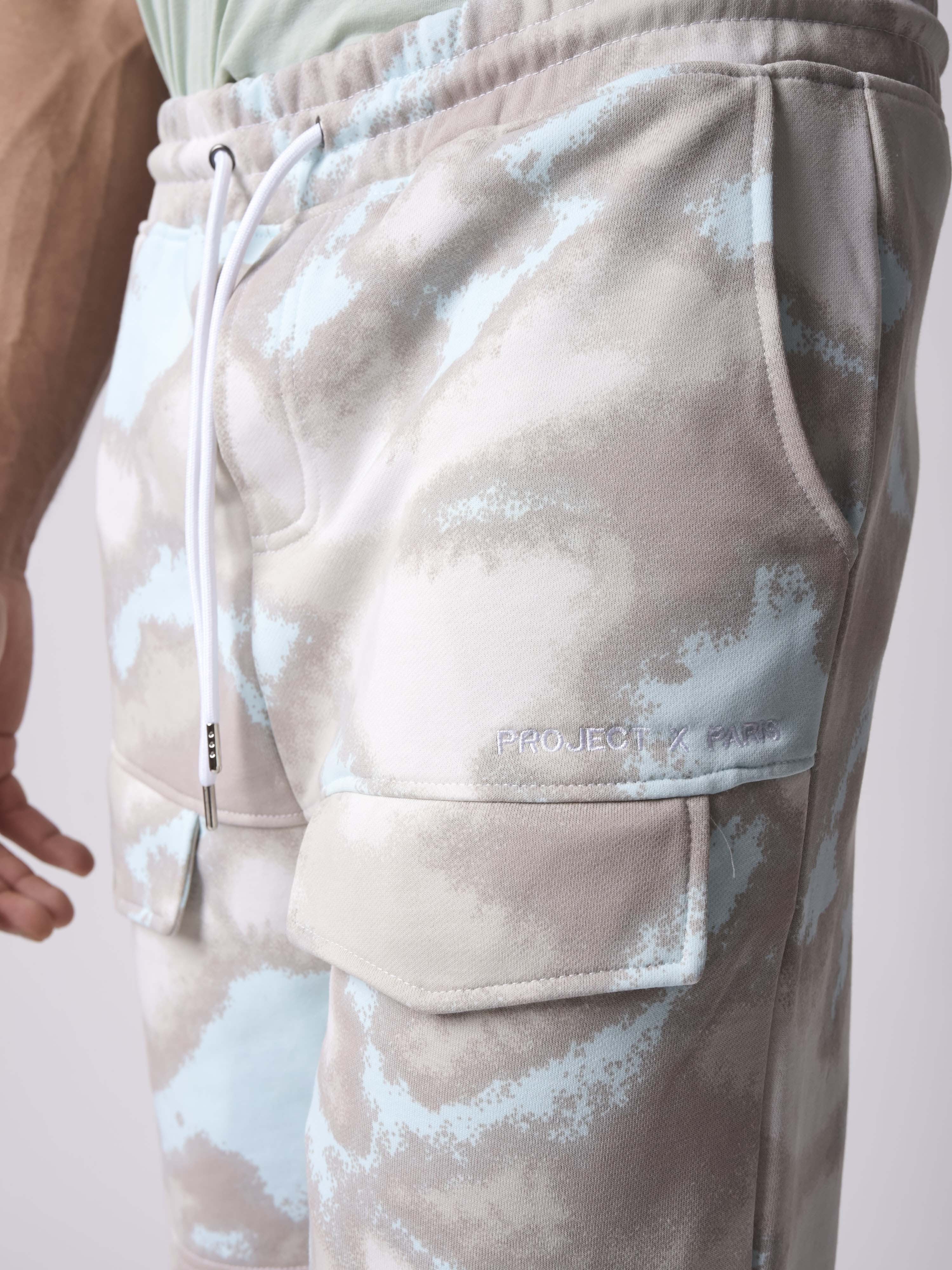 Abstract camouflage pattern shorts-5