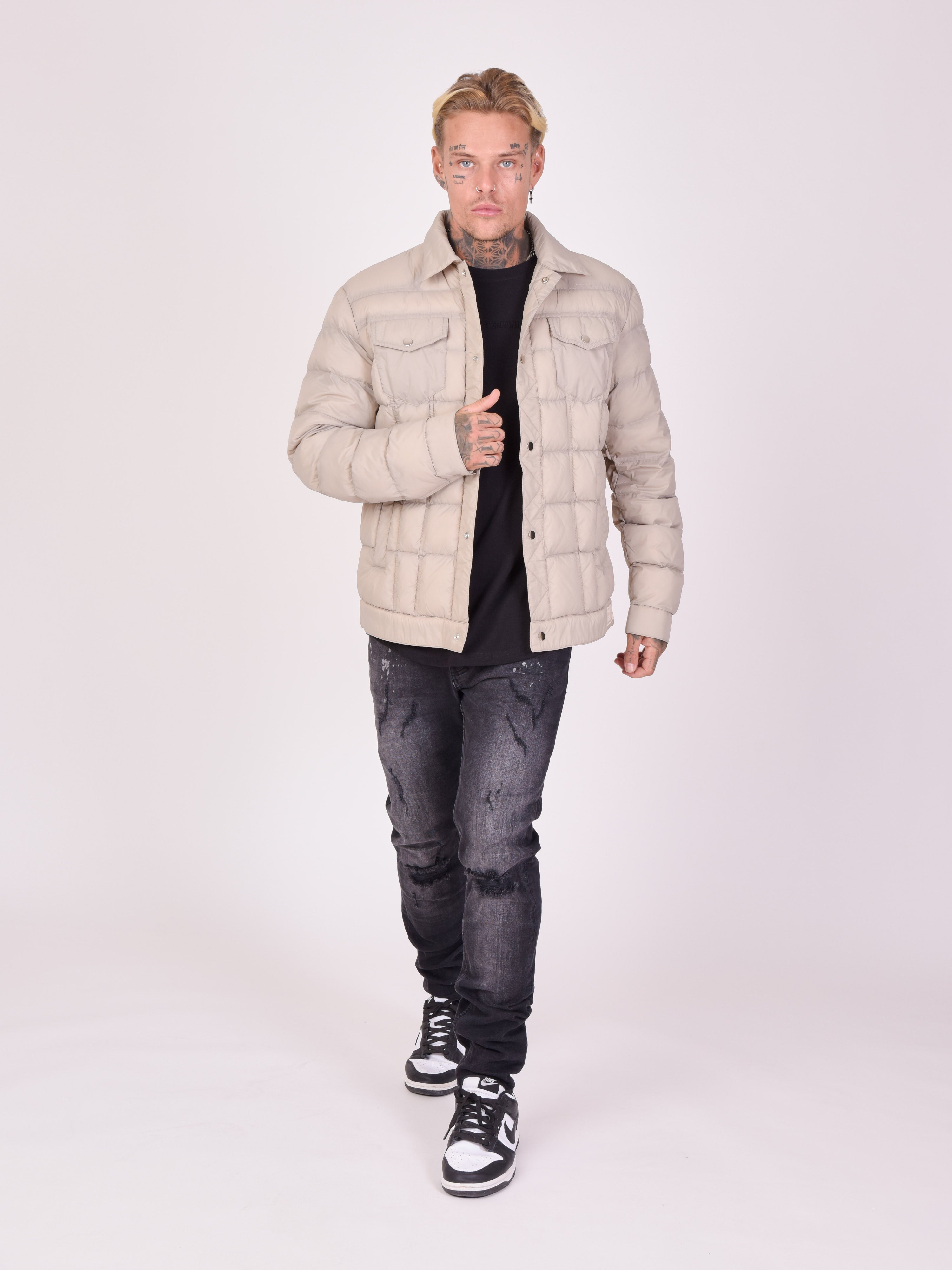 Blouson style biker matelassé-1