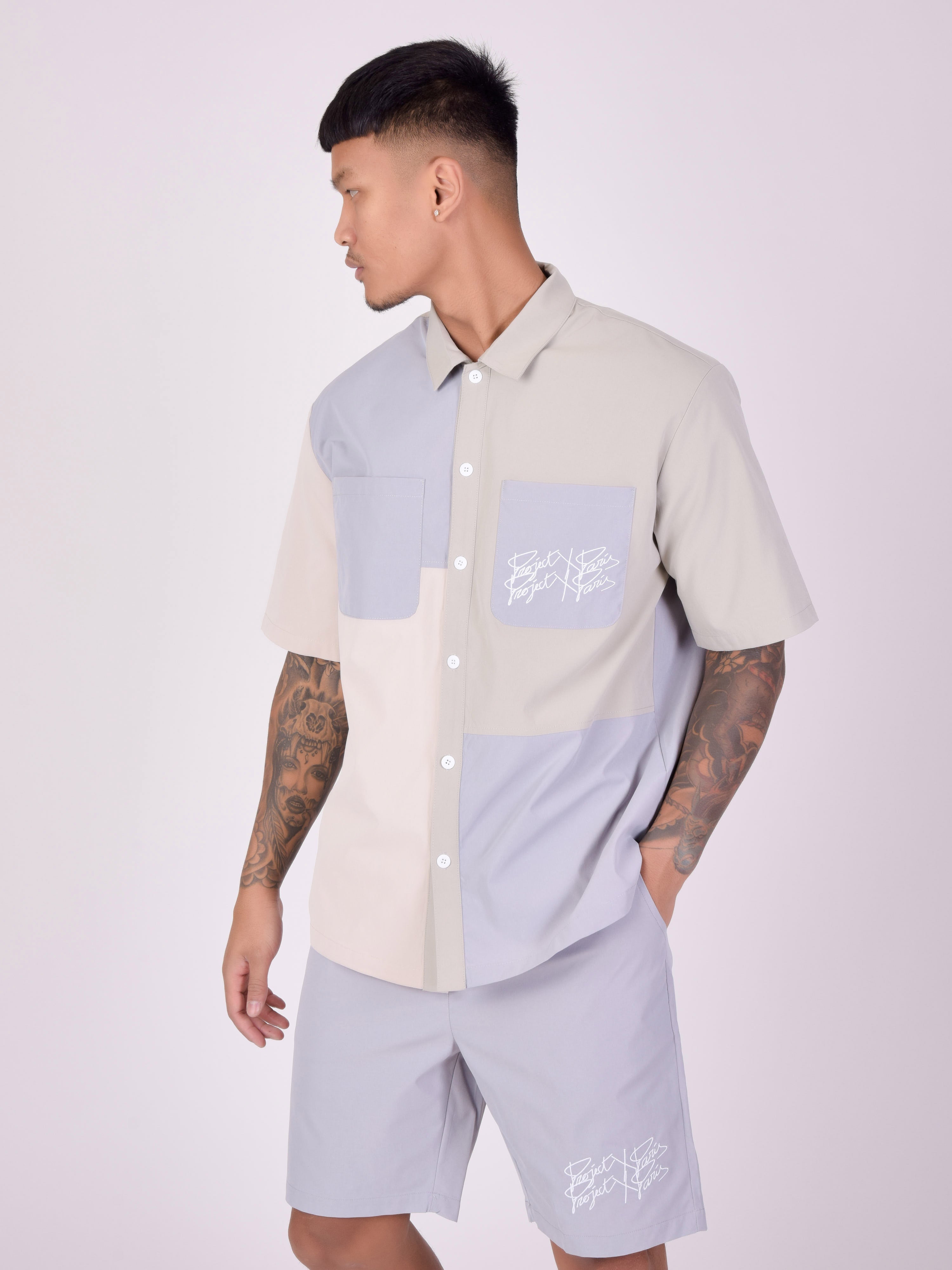 Chemise à blocs de couleurs-2