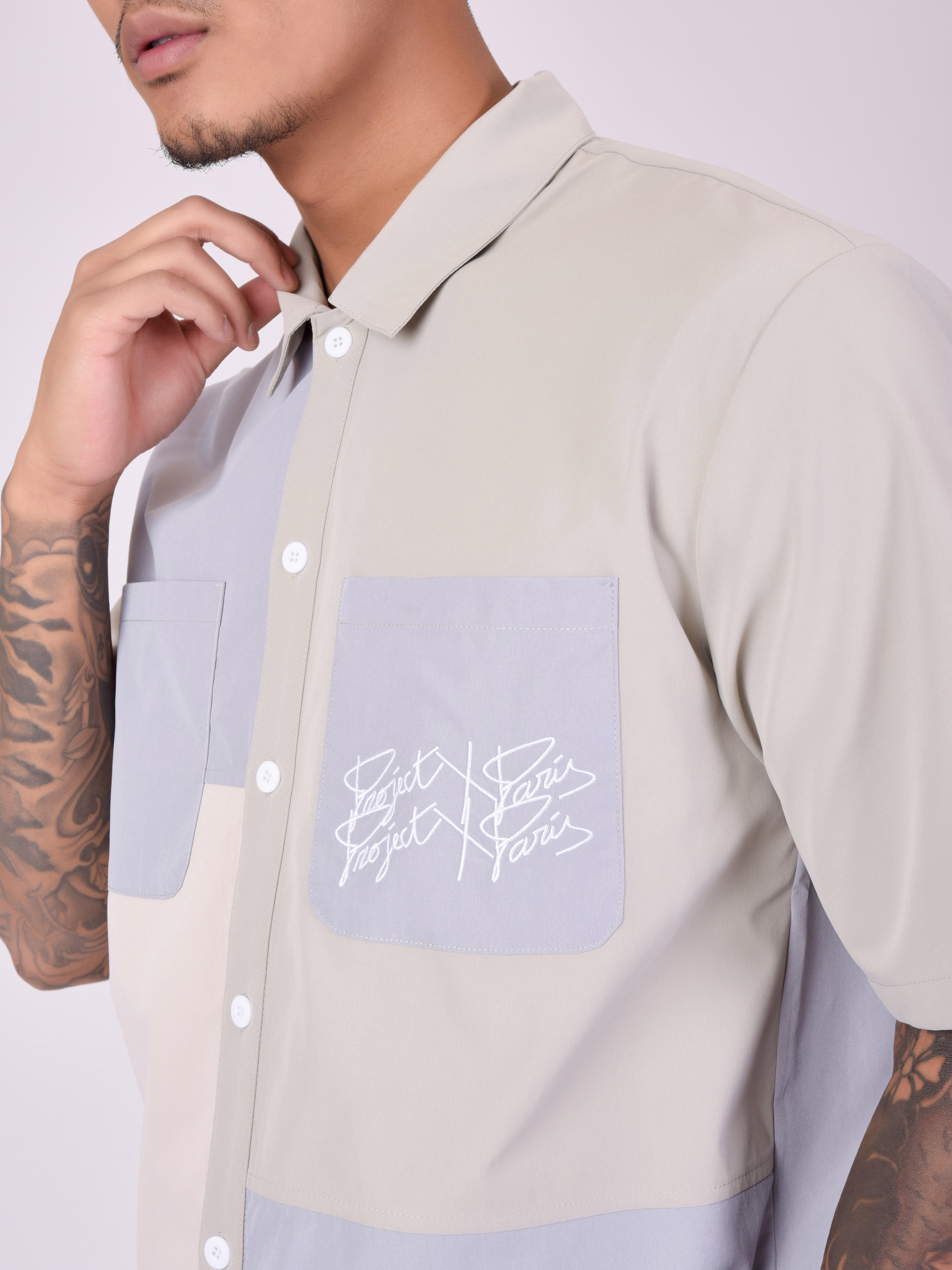 Chemise à blocs de couleurs-6