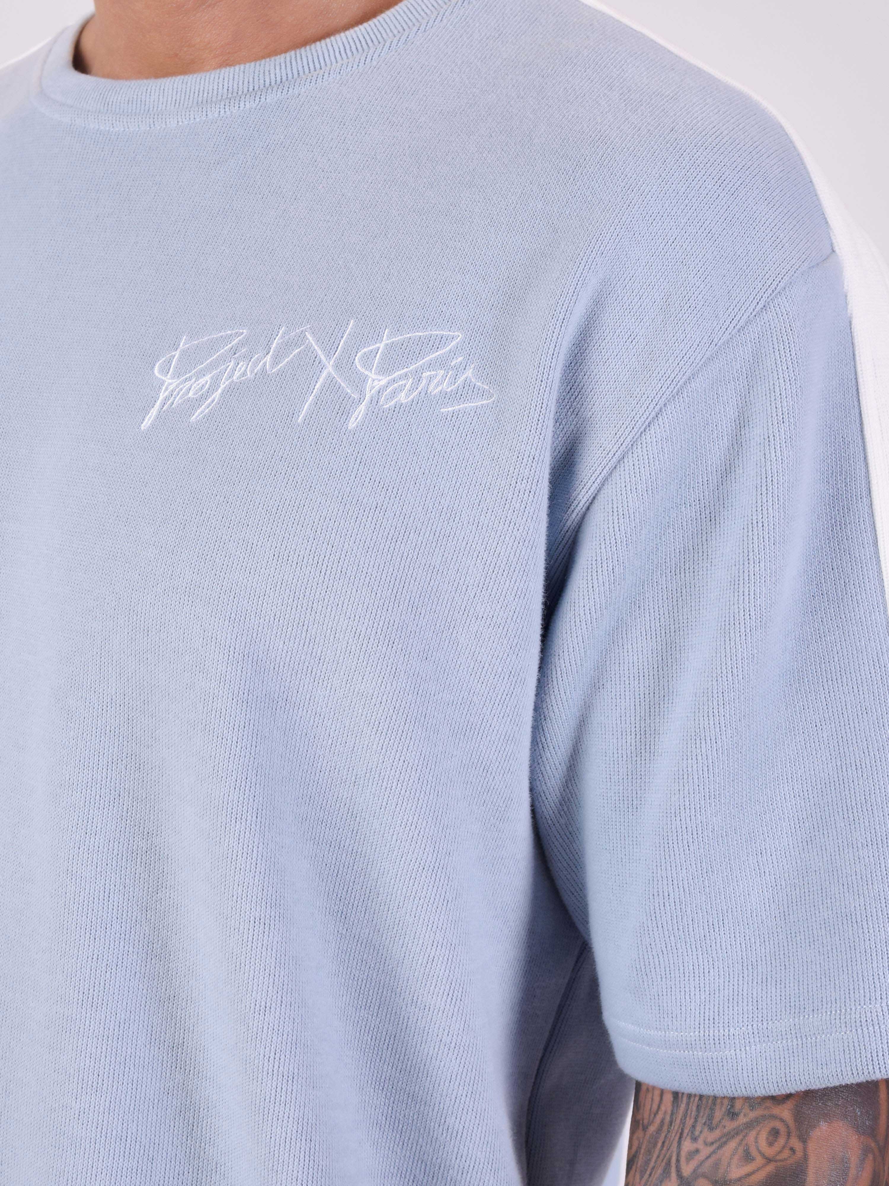 Two-tone mesh style T-shirt-6