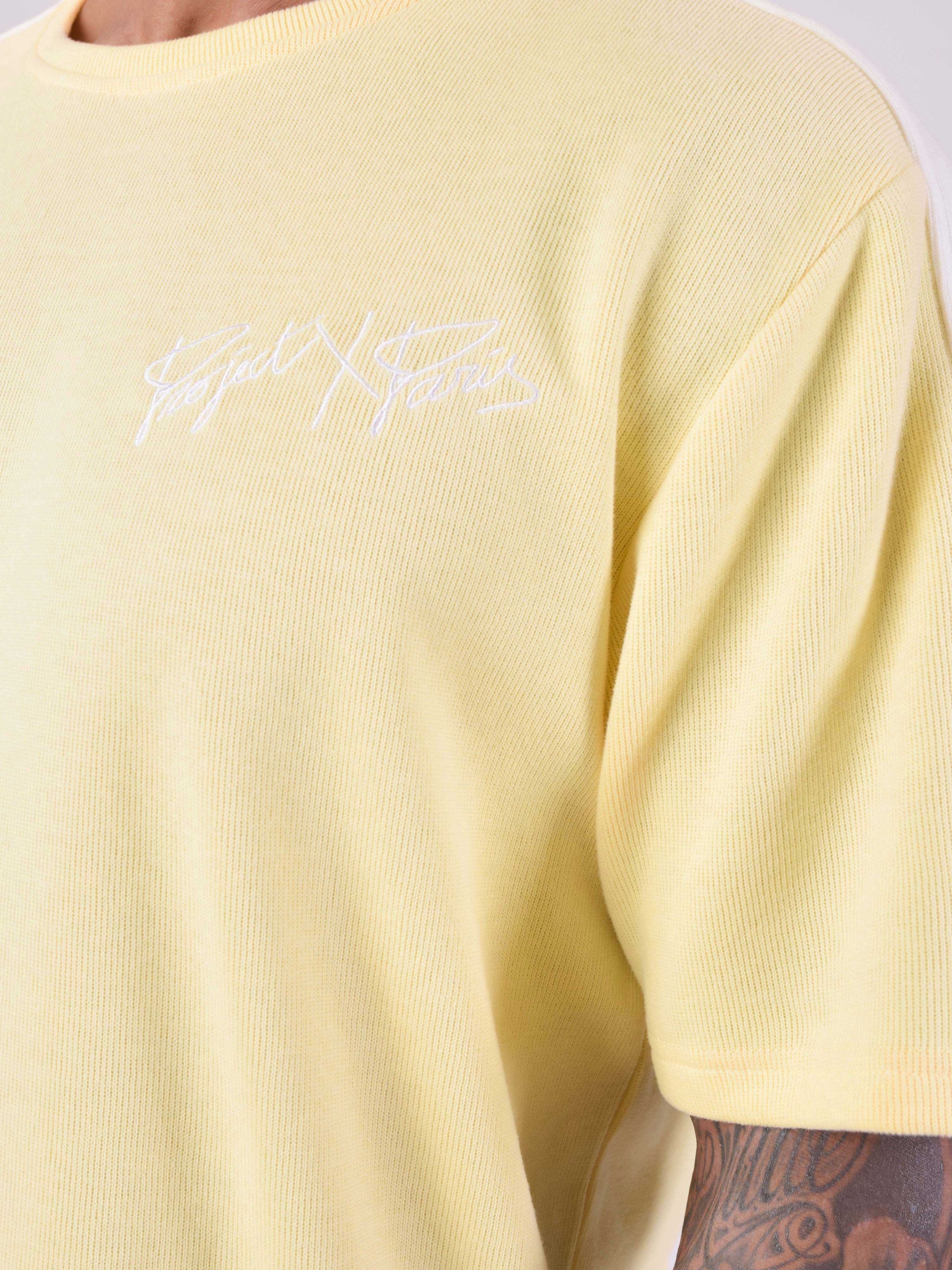 Two-tone mesh style T-shirt-6