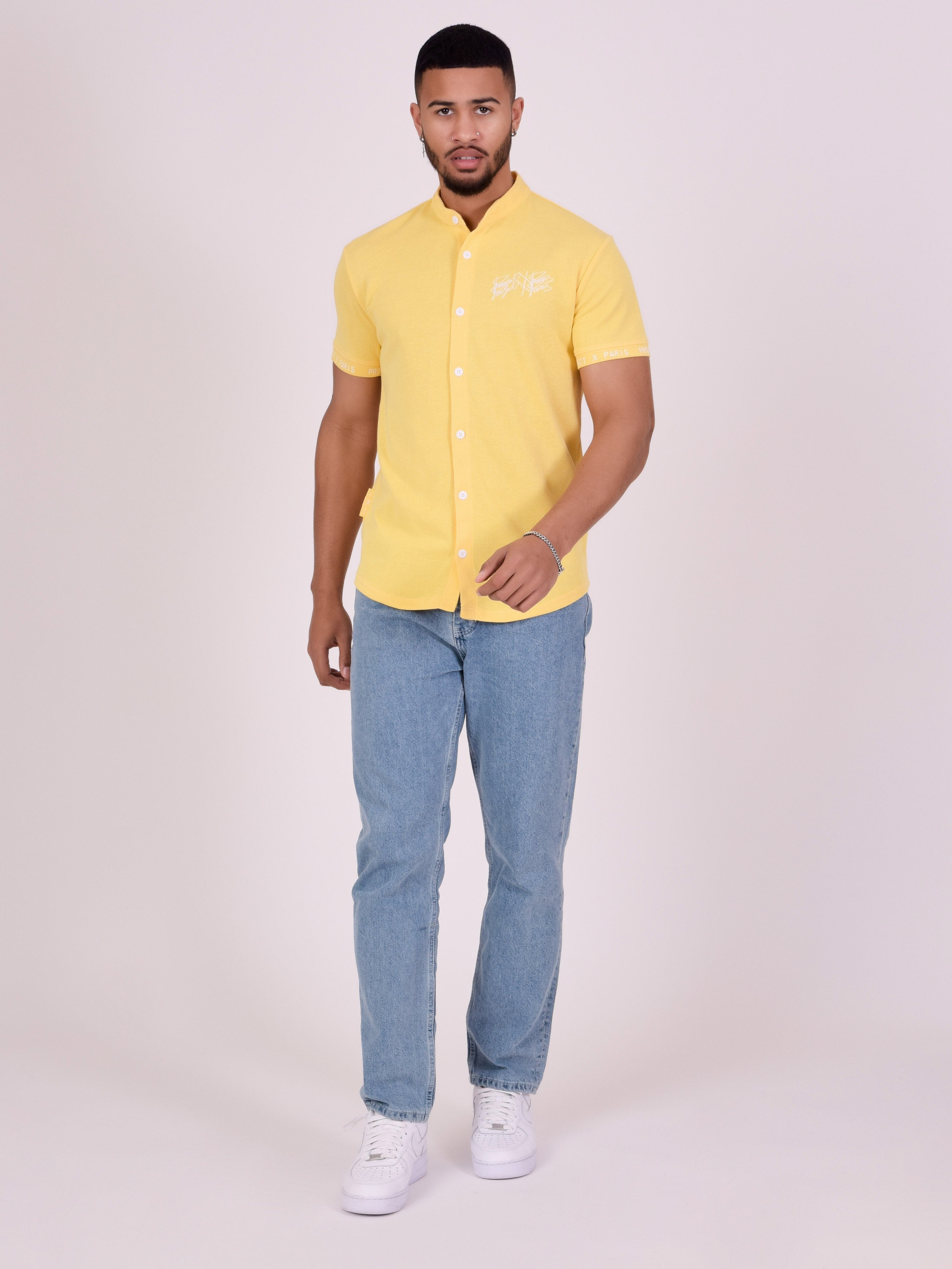 Camisa com gola mao estilo malha-3