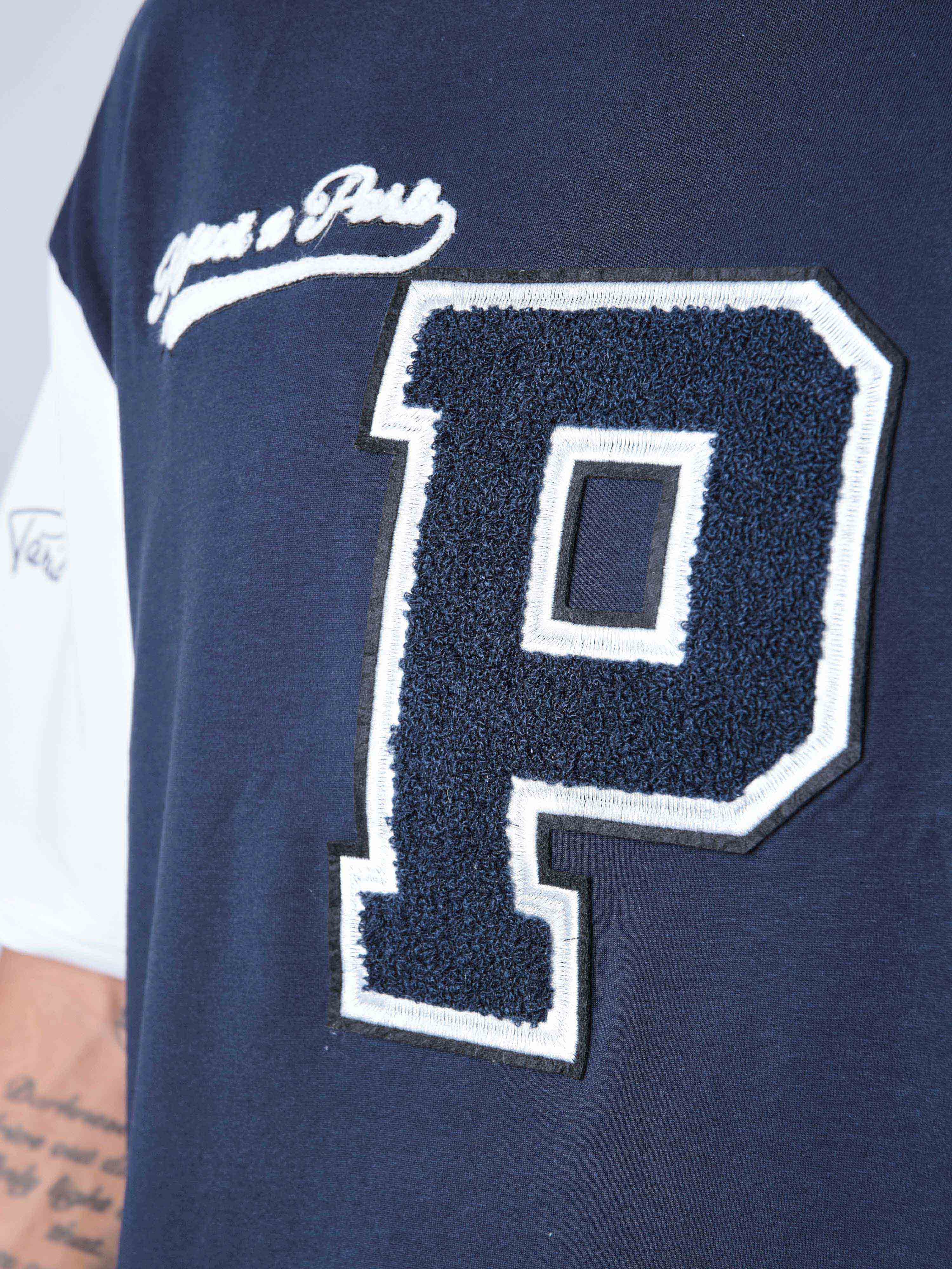 T-shirt bicolore style universitaire-6