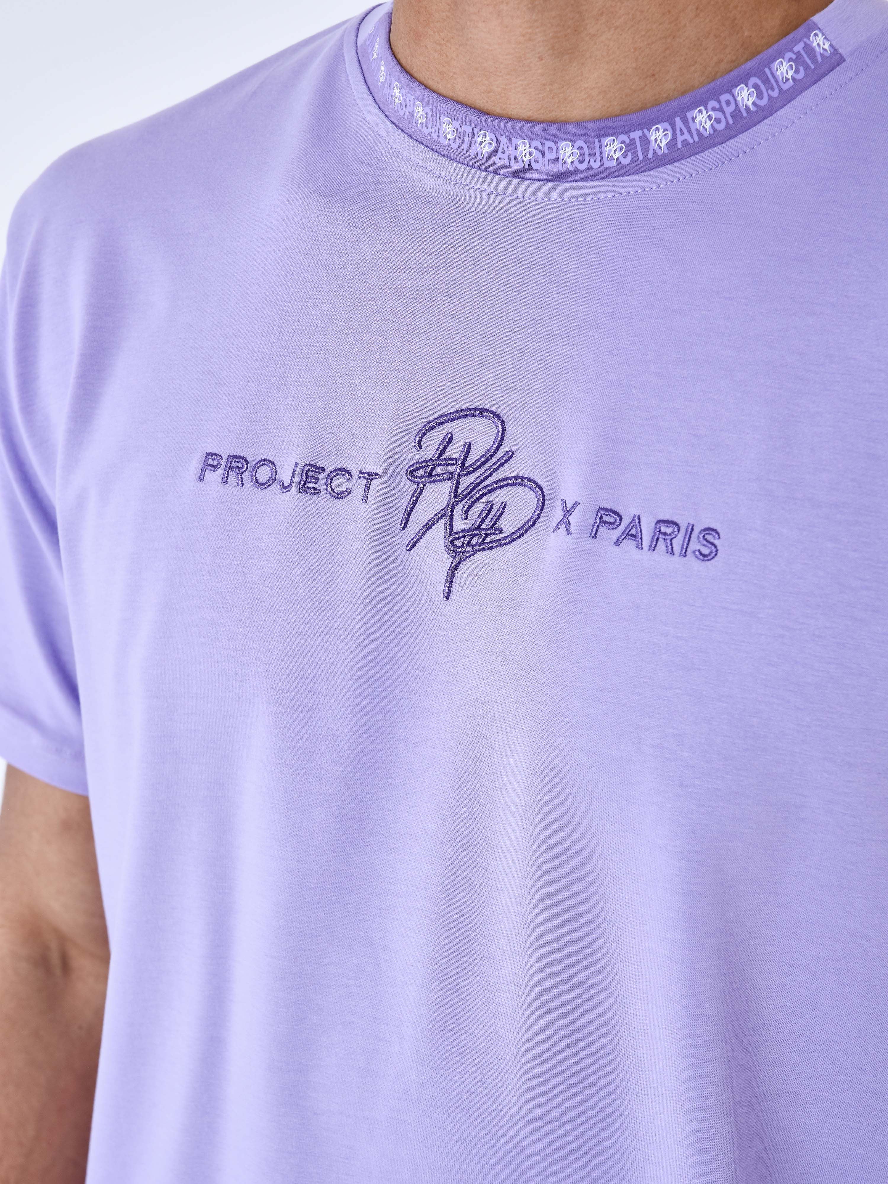 Effen T-shirt met logoband-6