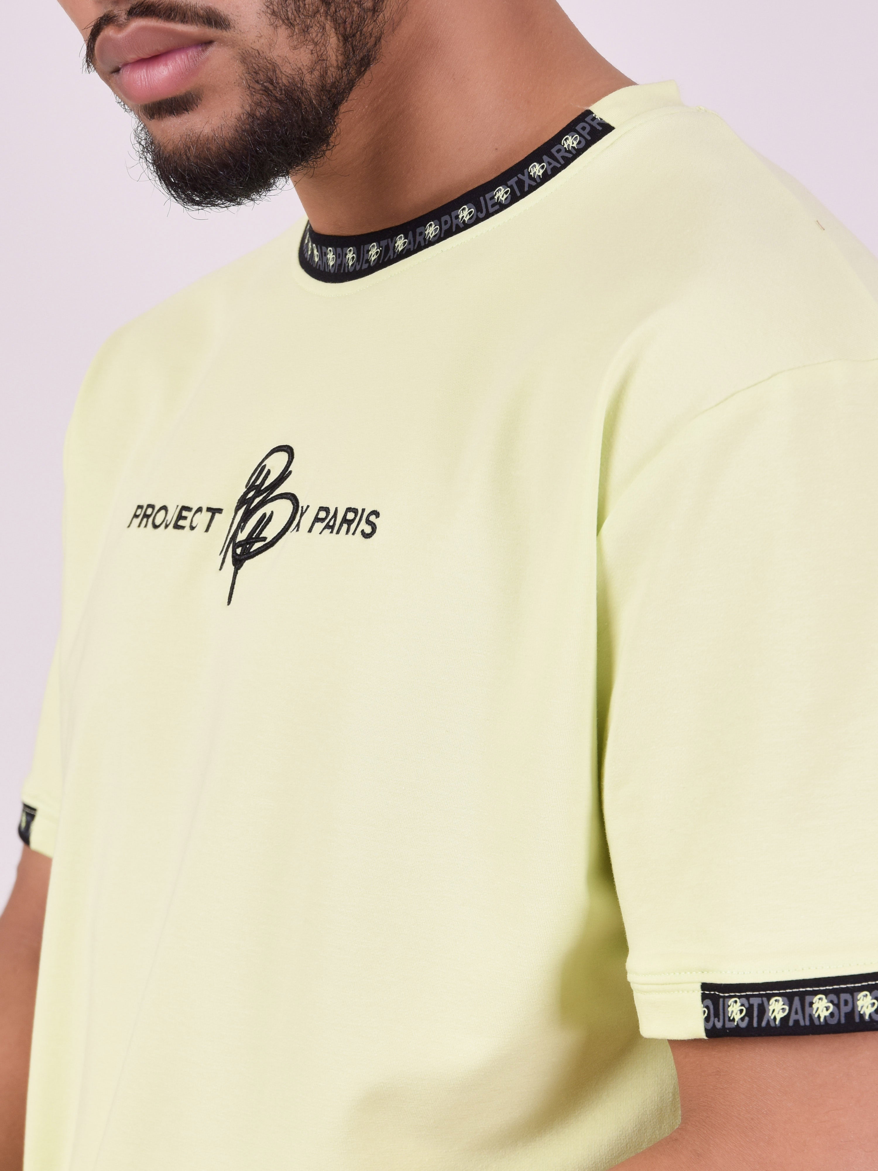 Tricou simplu cu bandă logo-6