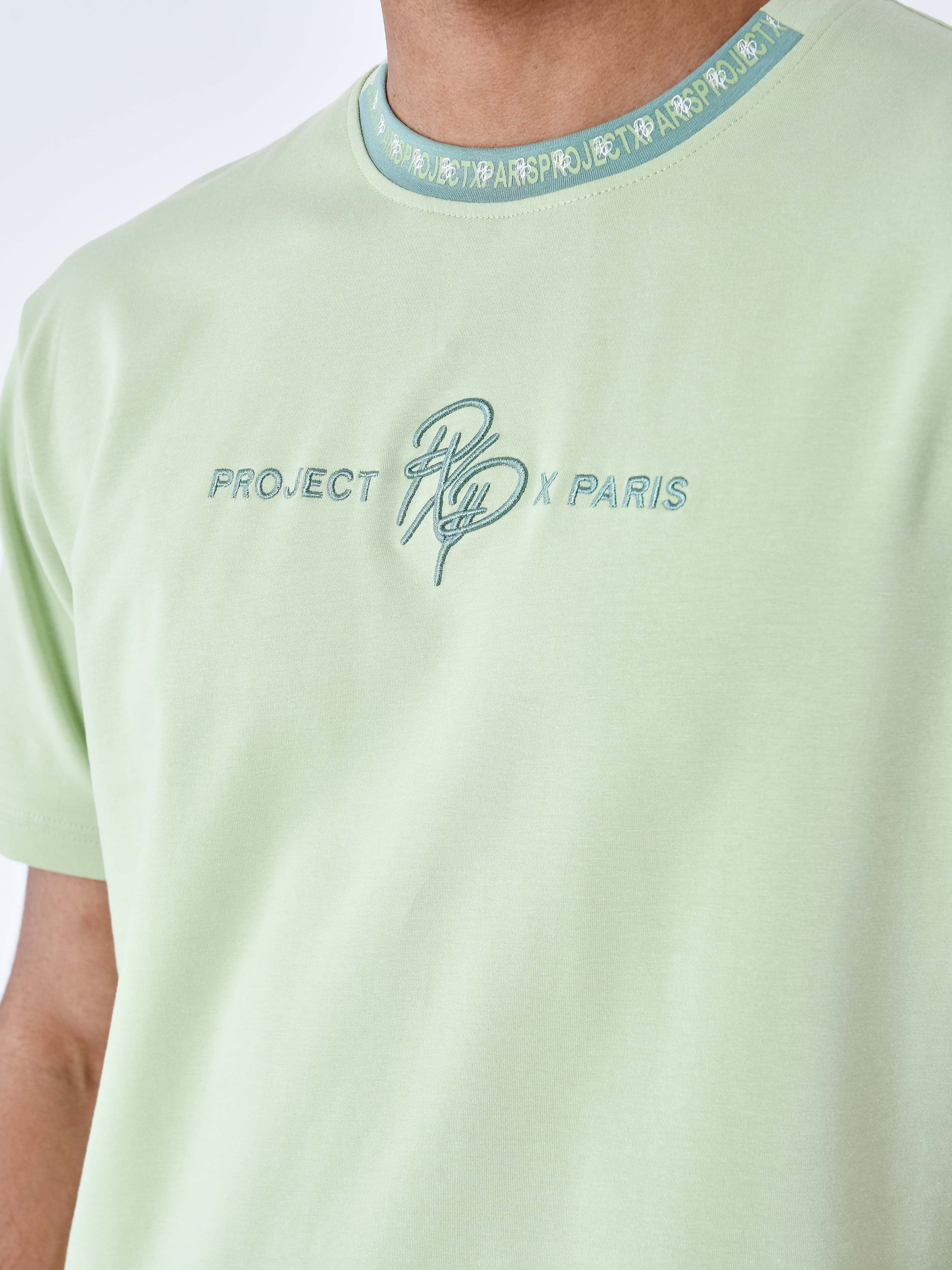 Gładki T-shirt z taśmą z logo-6