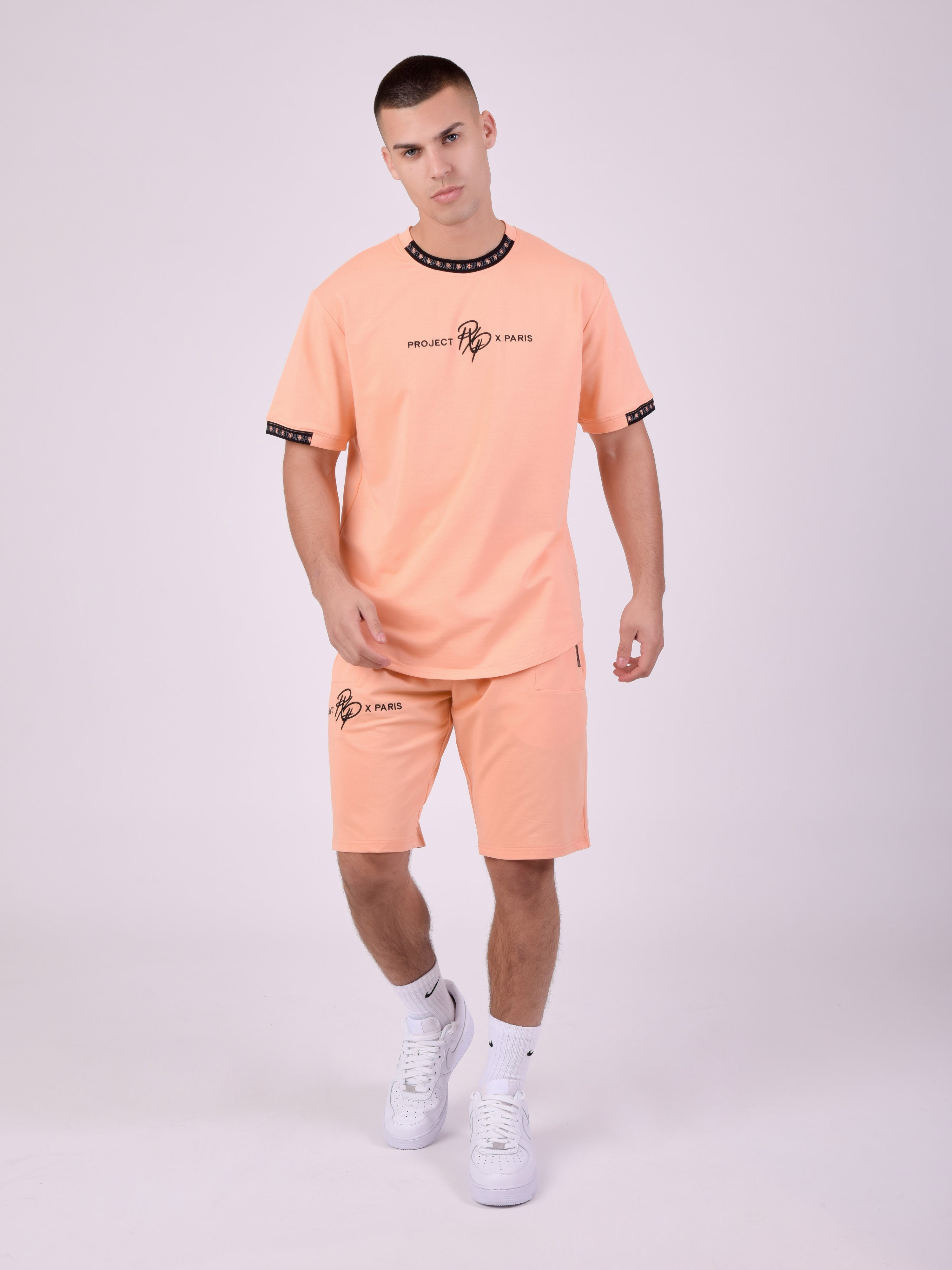 Camiseta lisa con banda logo-3