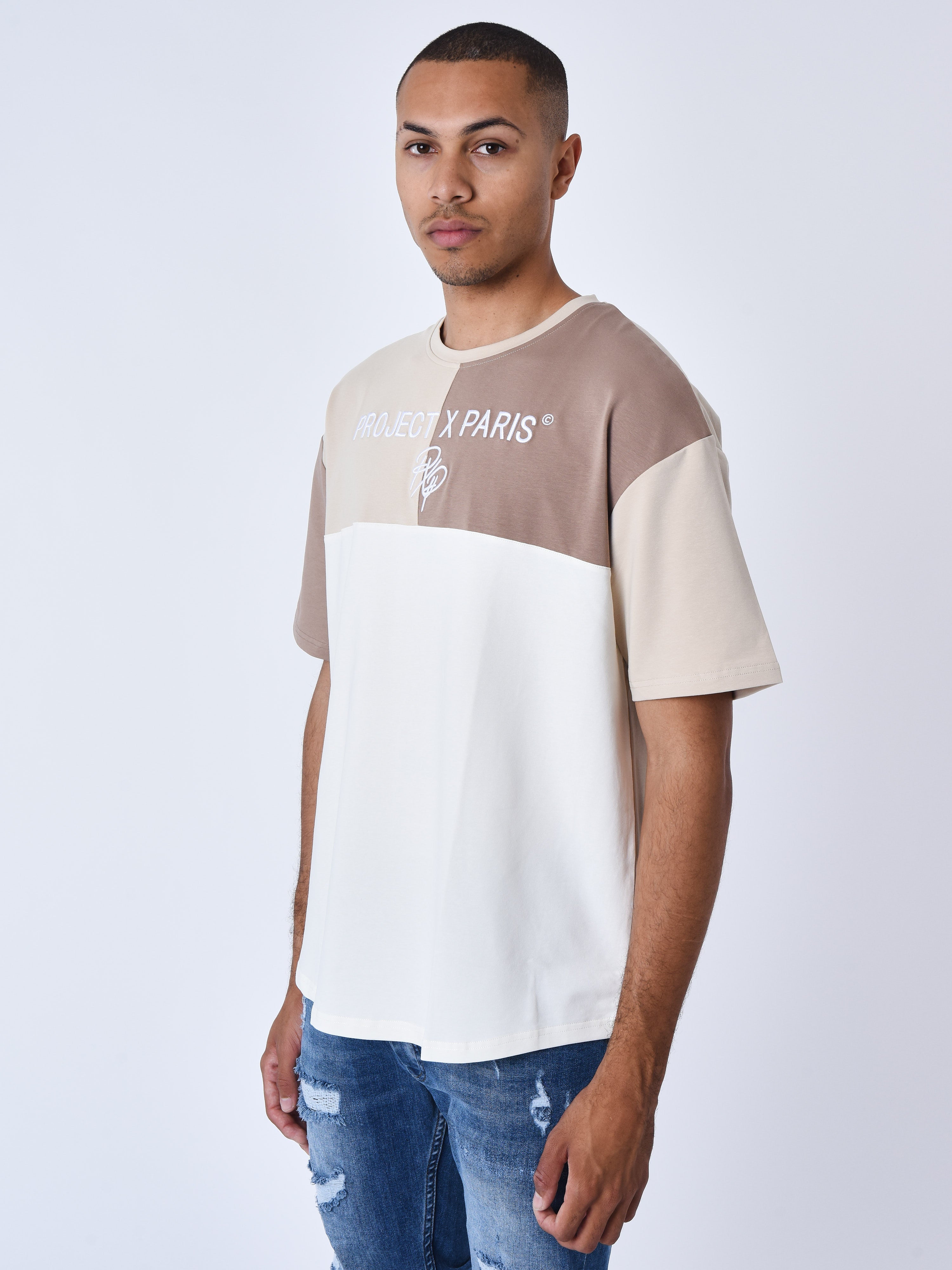 Oversized color block effect T-shirt-4