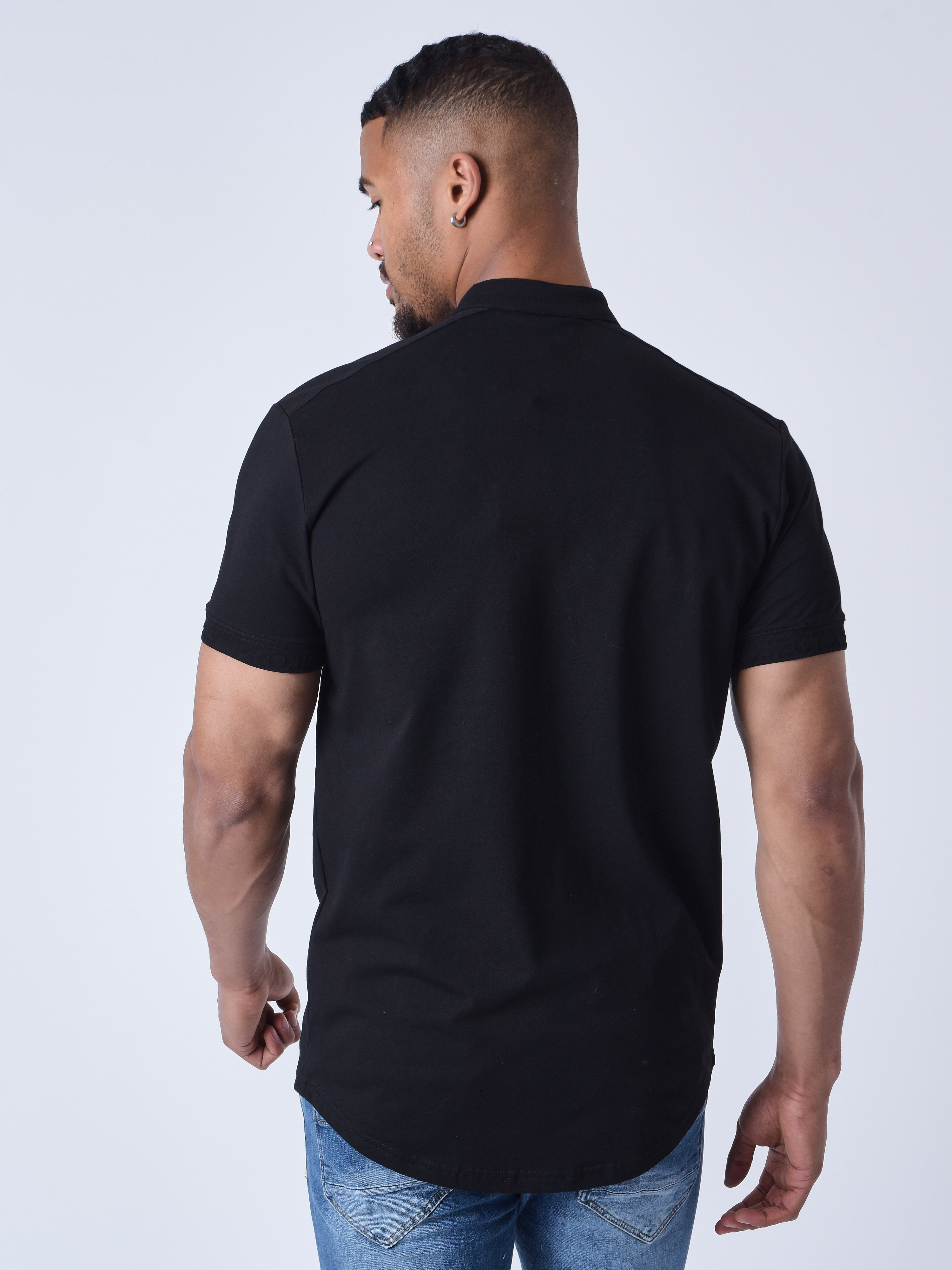 Short Sleeve Mao Collar Shirt-3