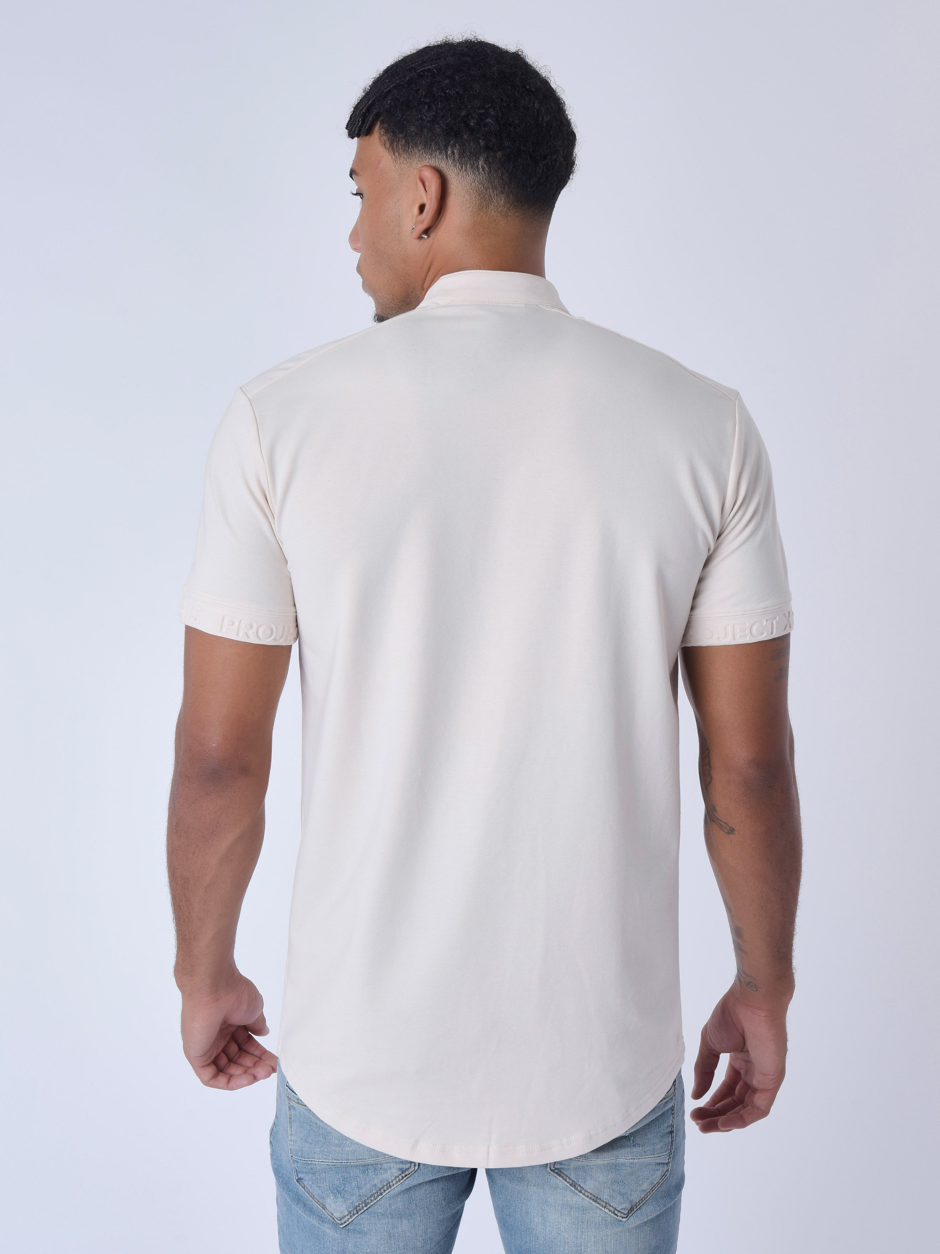 Short Sleeve Mao Collar Shirt-5