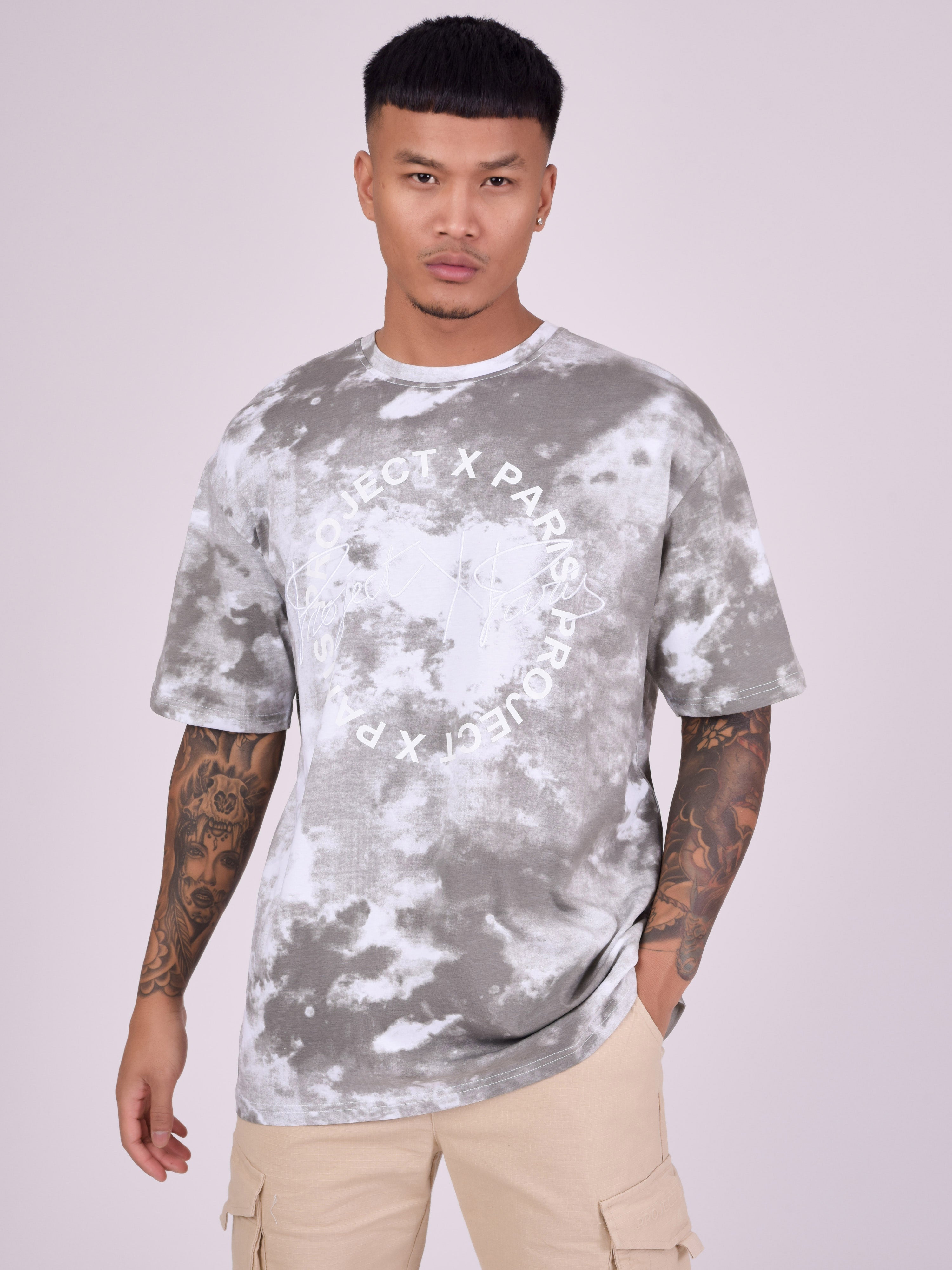 Oversize T-Shirt im Tie-and-Dye-Stil-5
