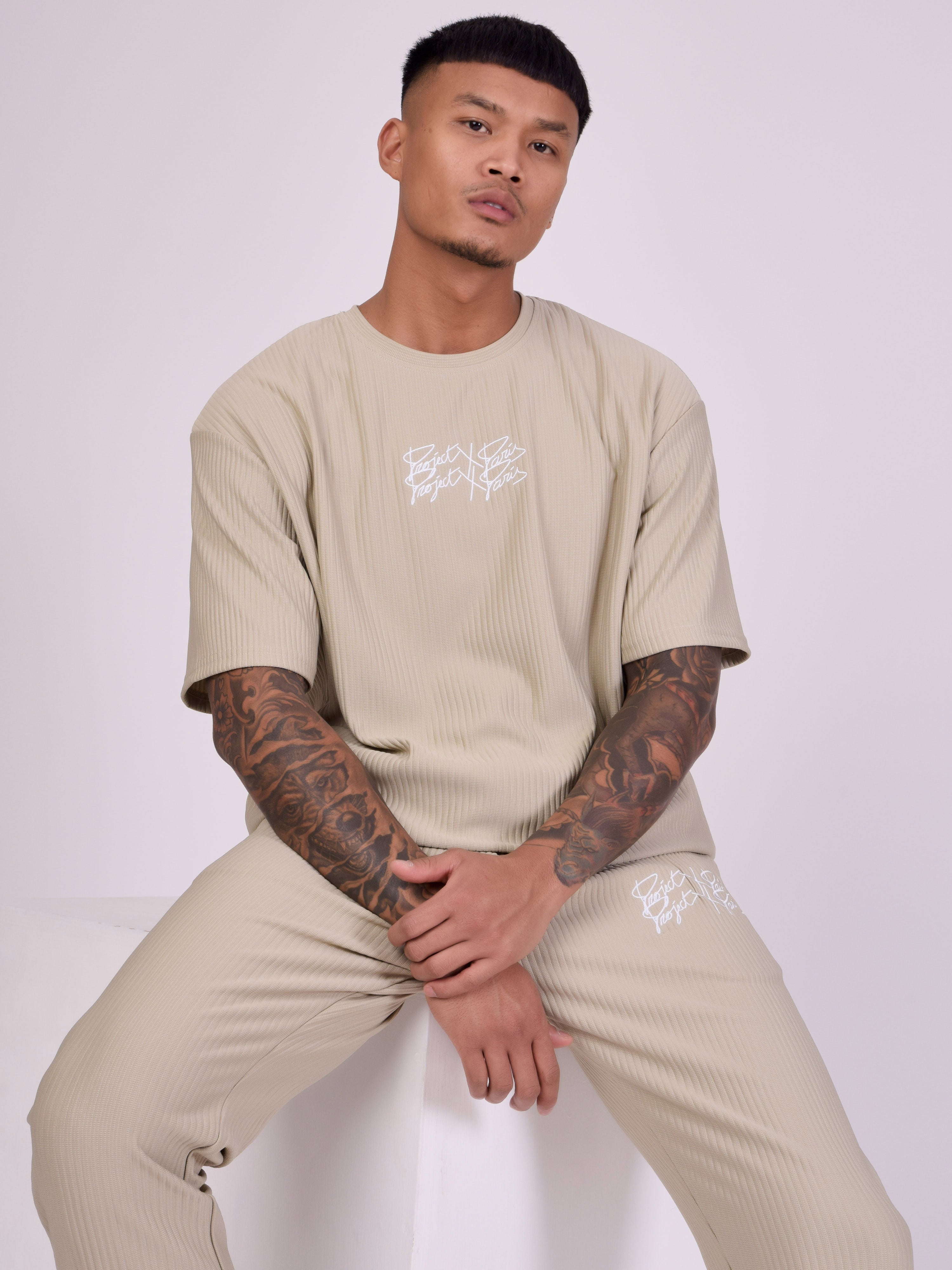 Oversized T-shirt in textured fabric-1