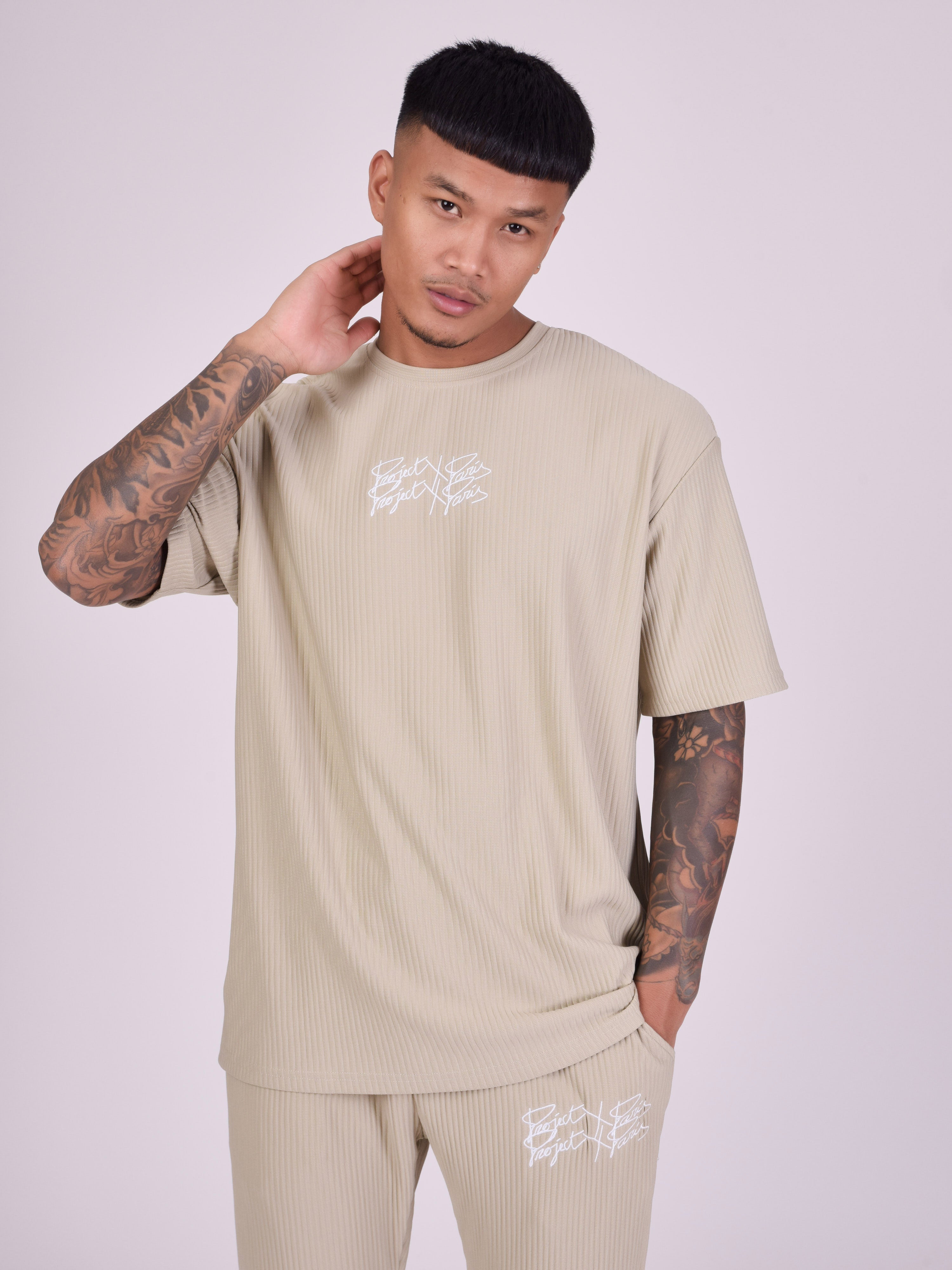 Oversized T-shirt in textured fabric-4