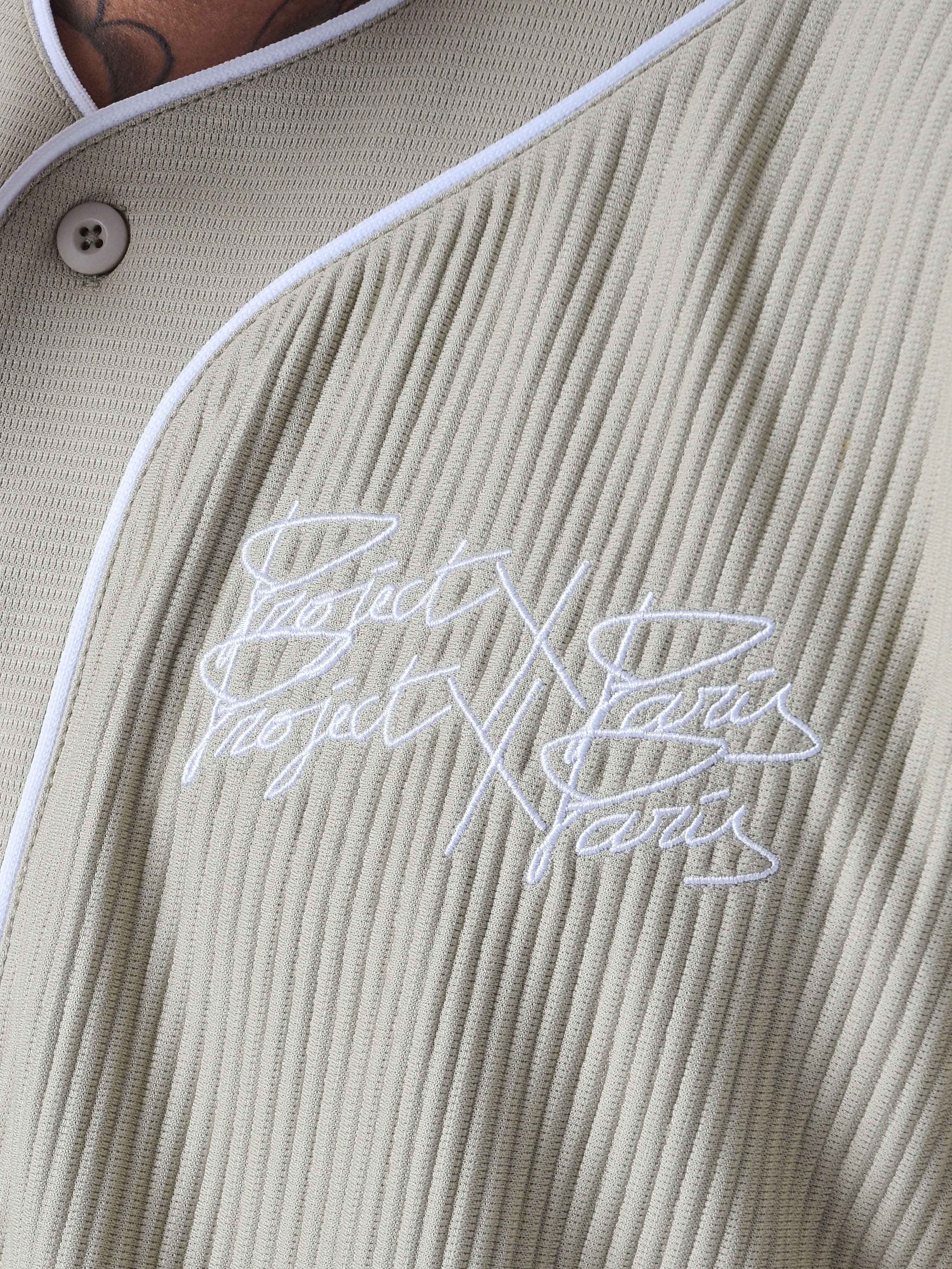 Chemise style Maillot de baseball en matière texturé-6