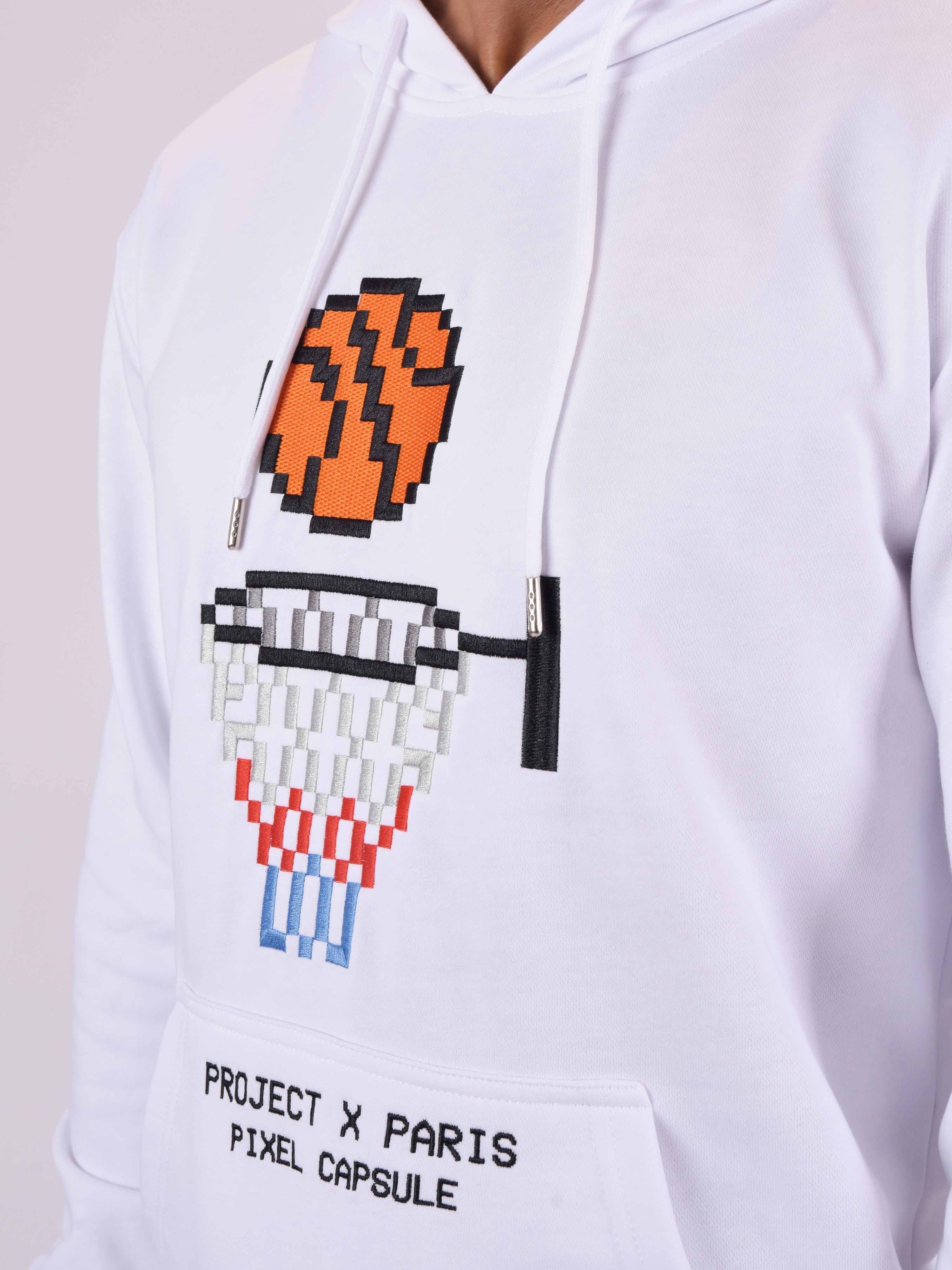Hoodie met pixel basketbalmand borduurwerk-6