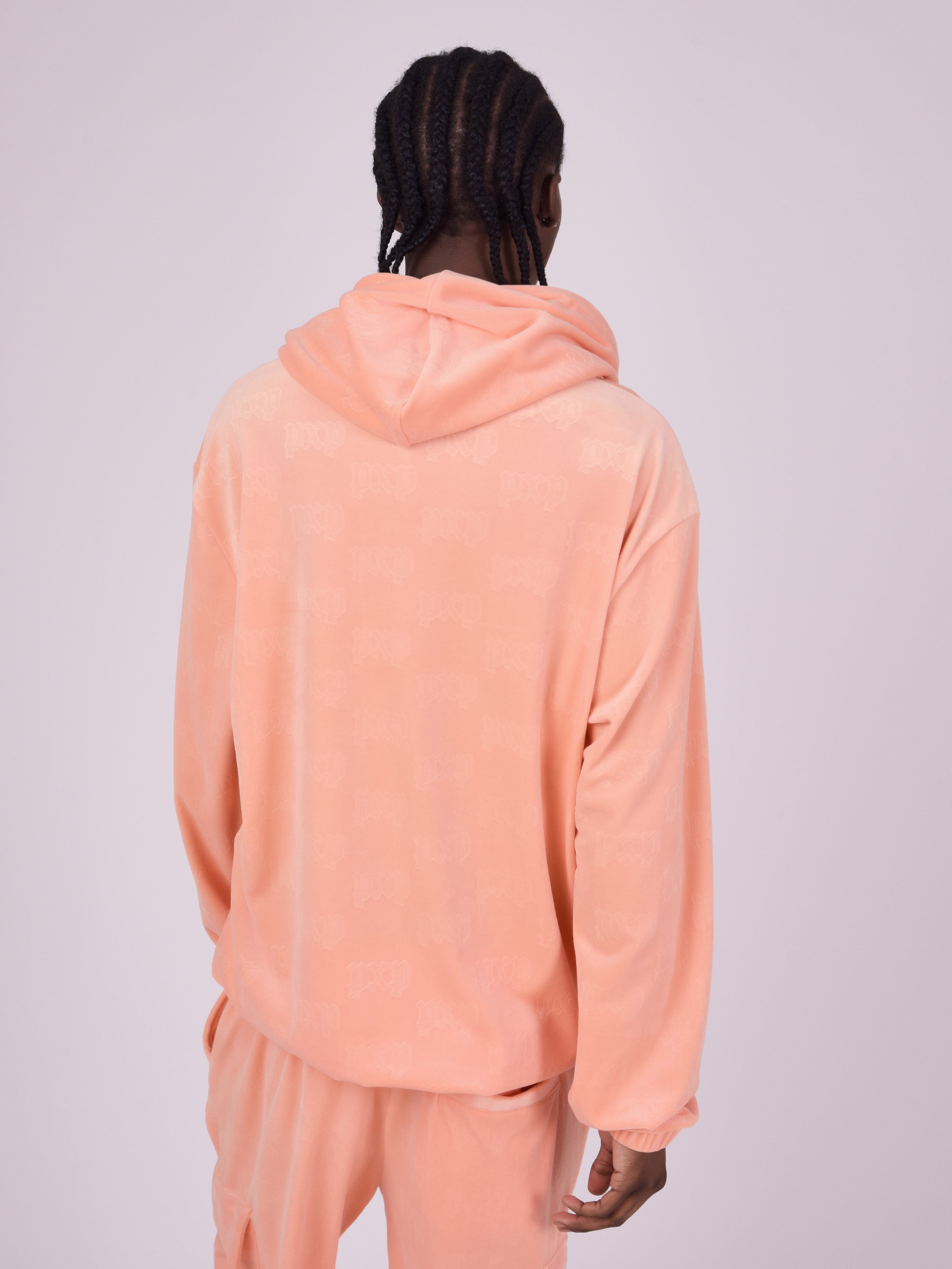 Hættetrøje i præget velour-5