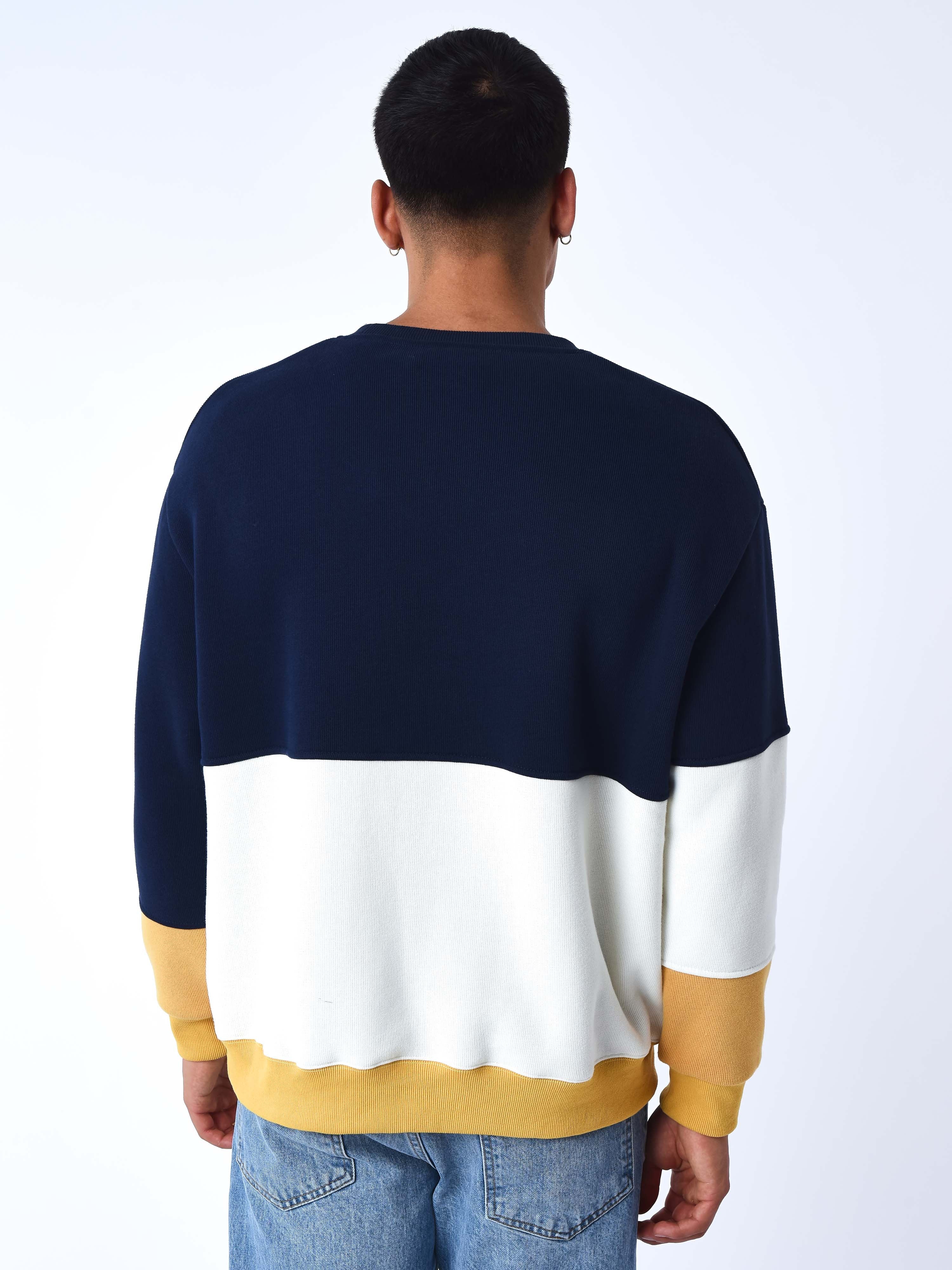 Round neck Color Block knit sweatshirt-5