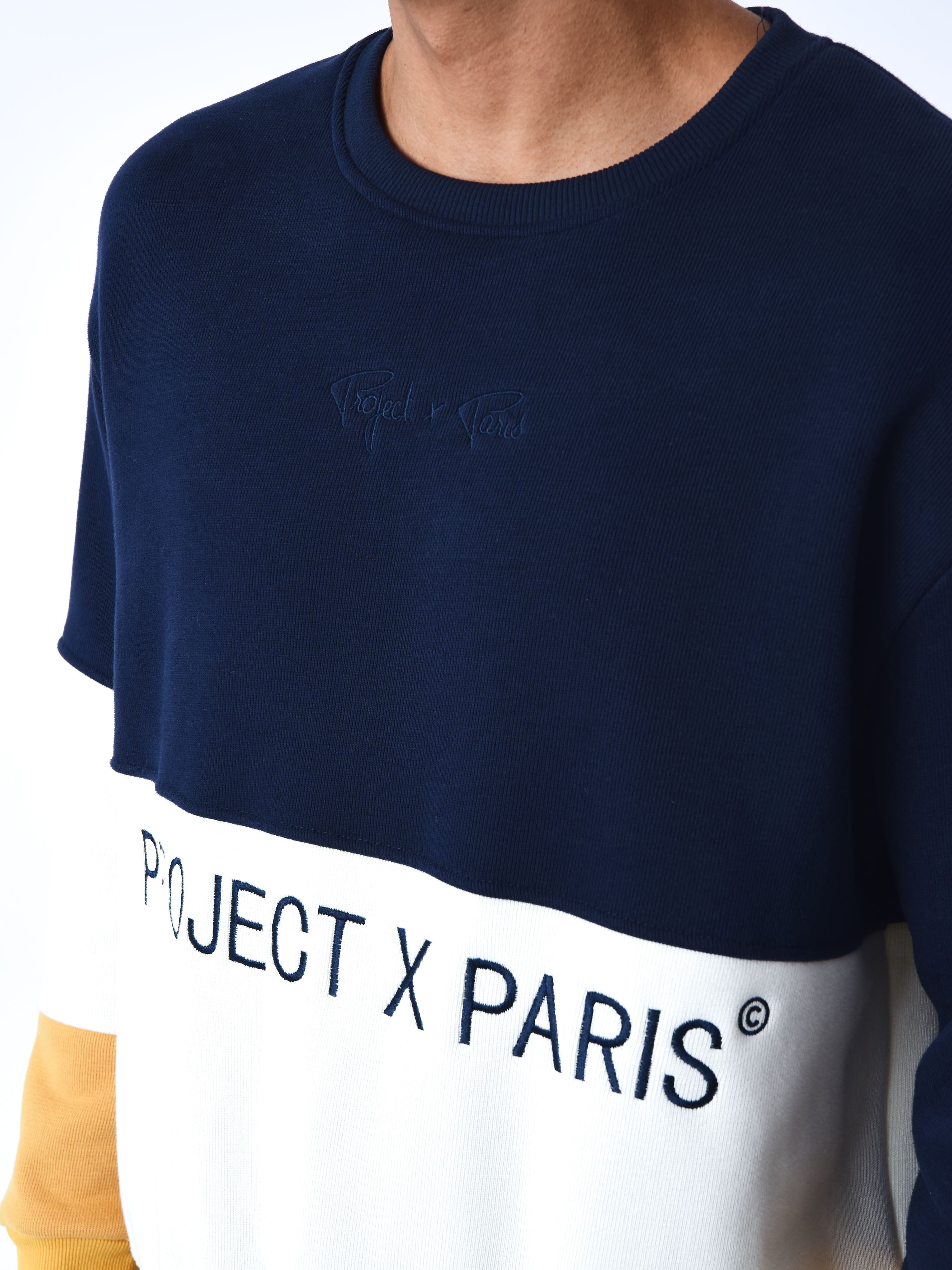 Round neck Color Block knit sweatshirt-6