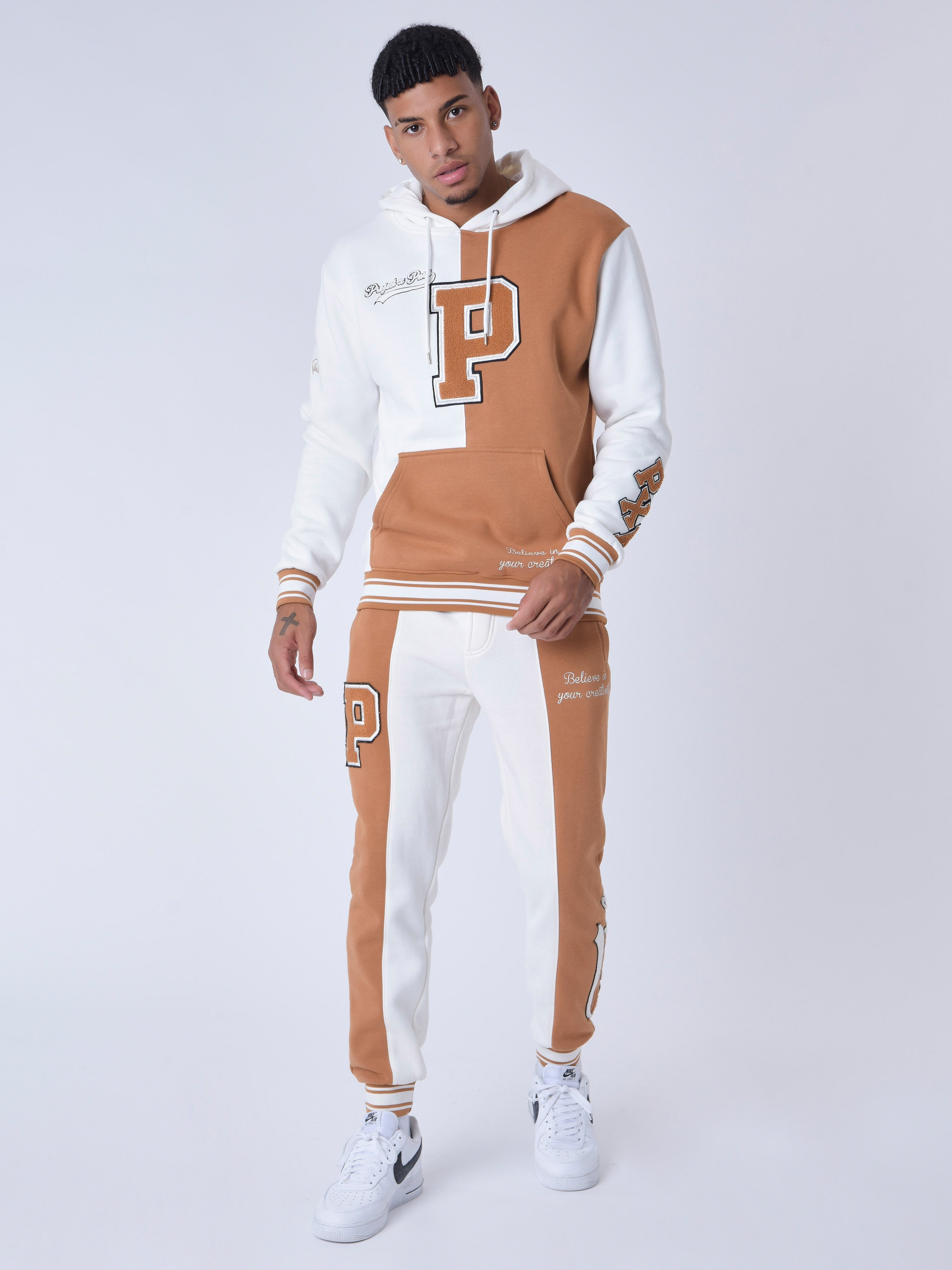 Sudadera con capucha estilo universitario con logo-3