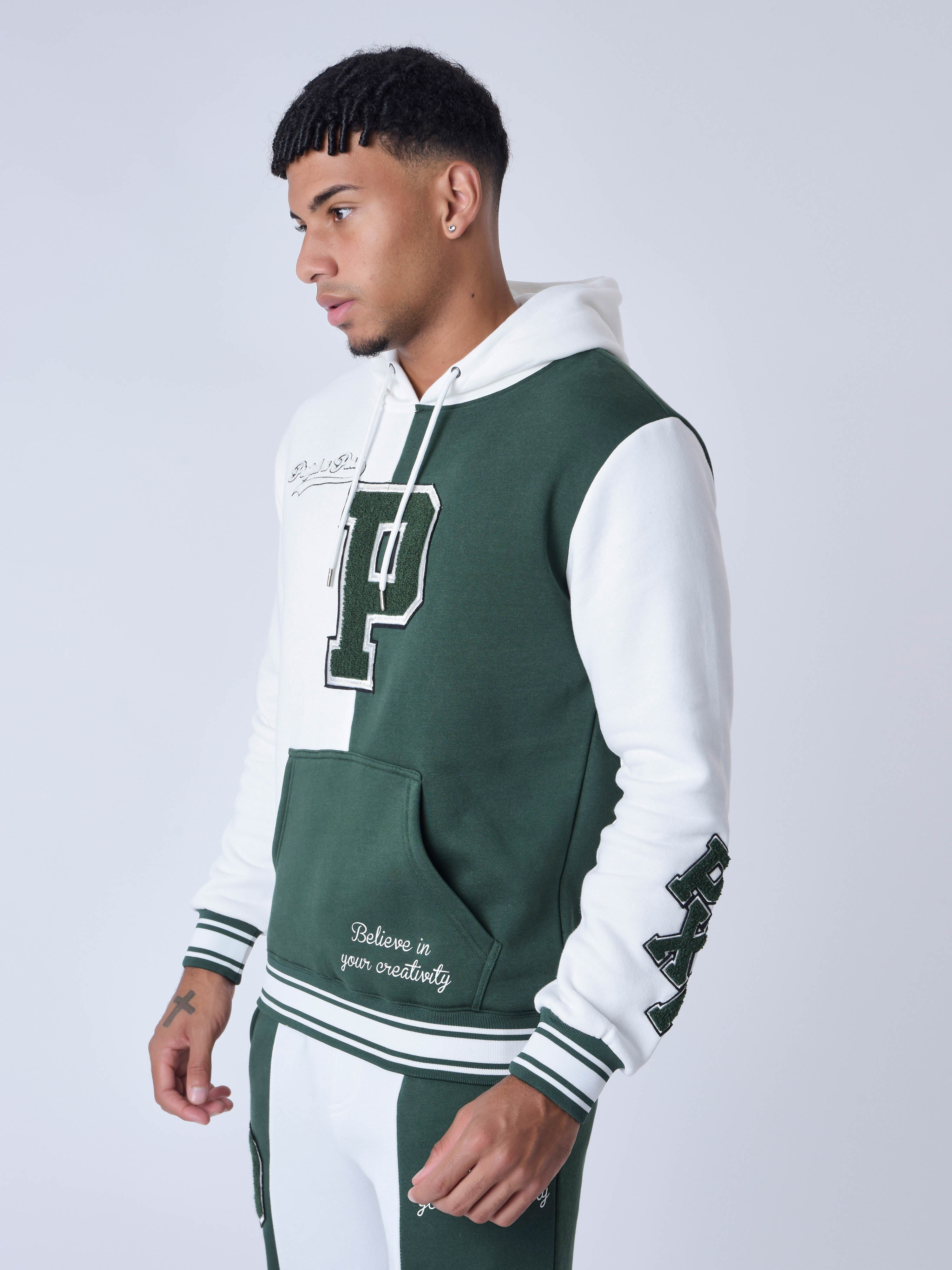 Sudadera con capucha estilo universitario con logo-4