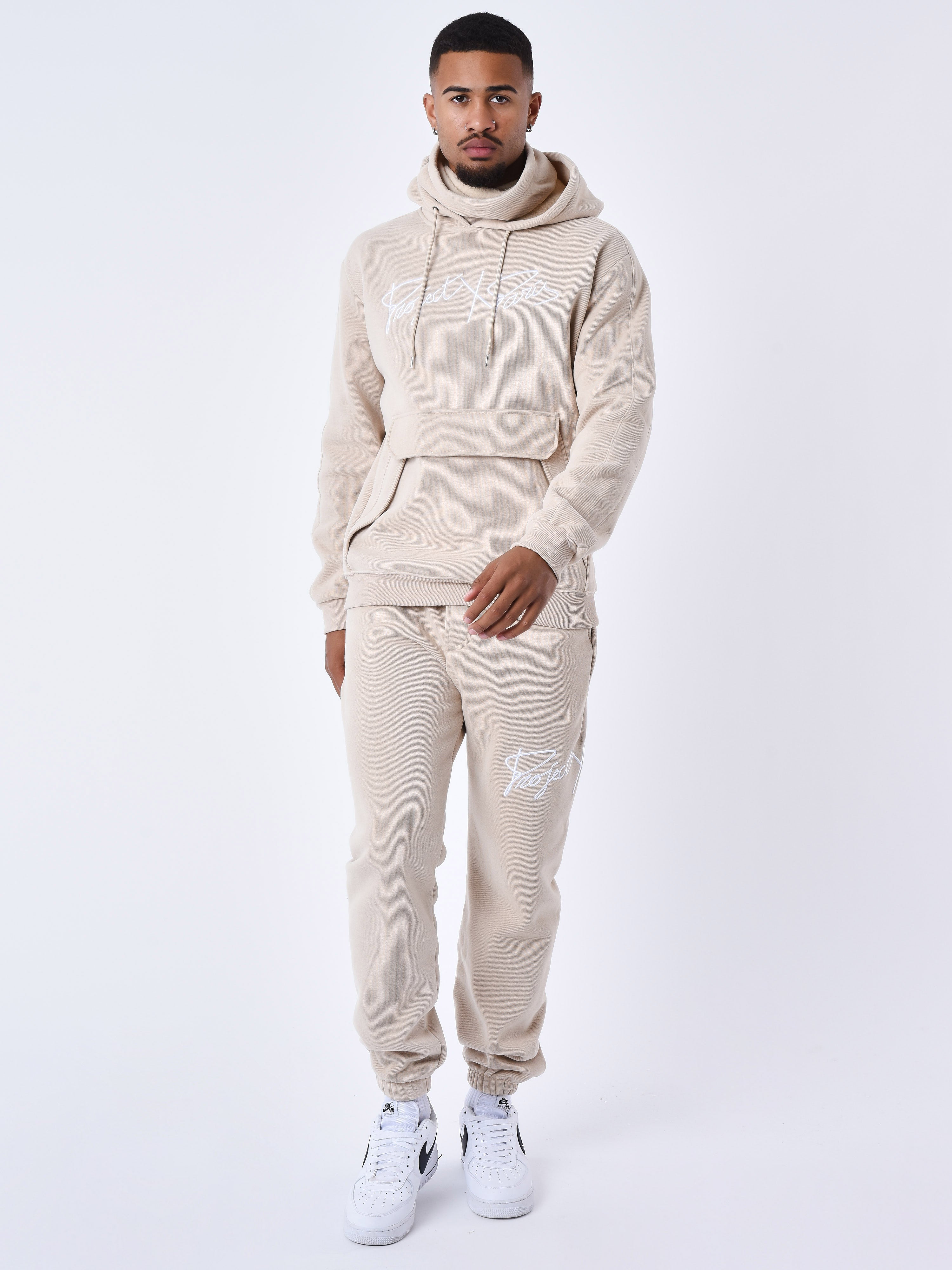 Sudadera con capucha y cuello alto de punto-3